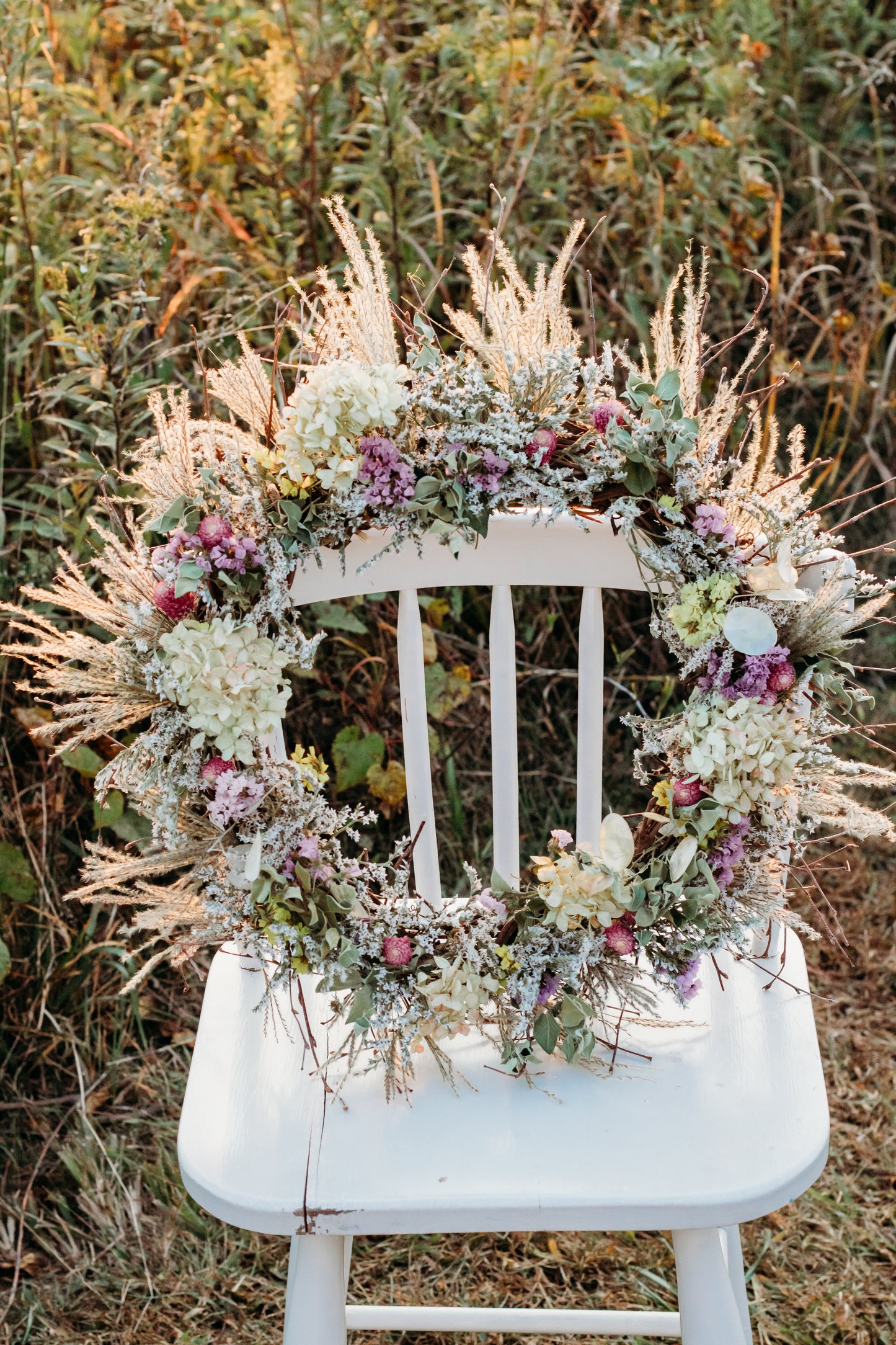 The Citrus Burst - Dried and preserved flowers wreath - seasonal wall art