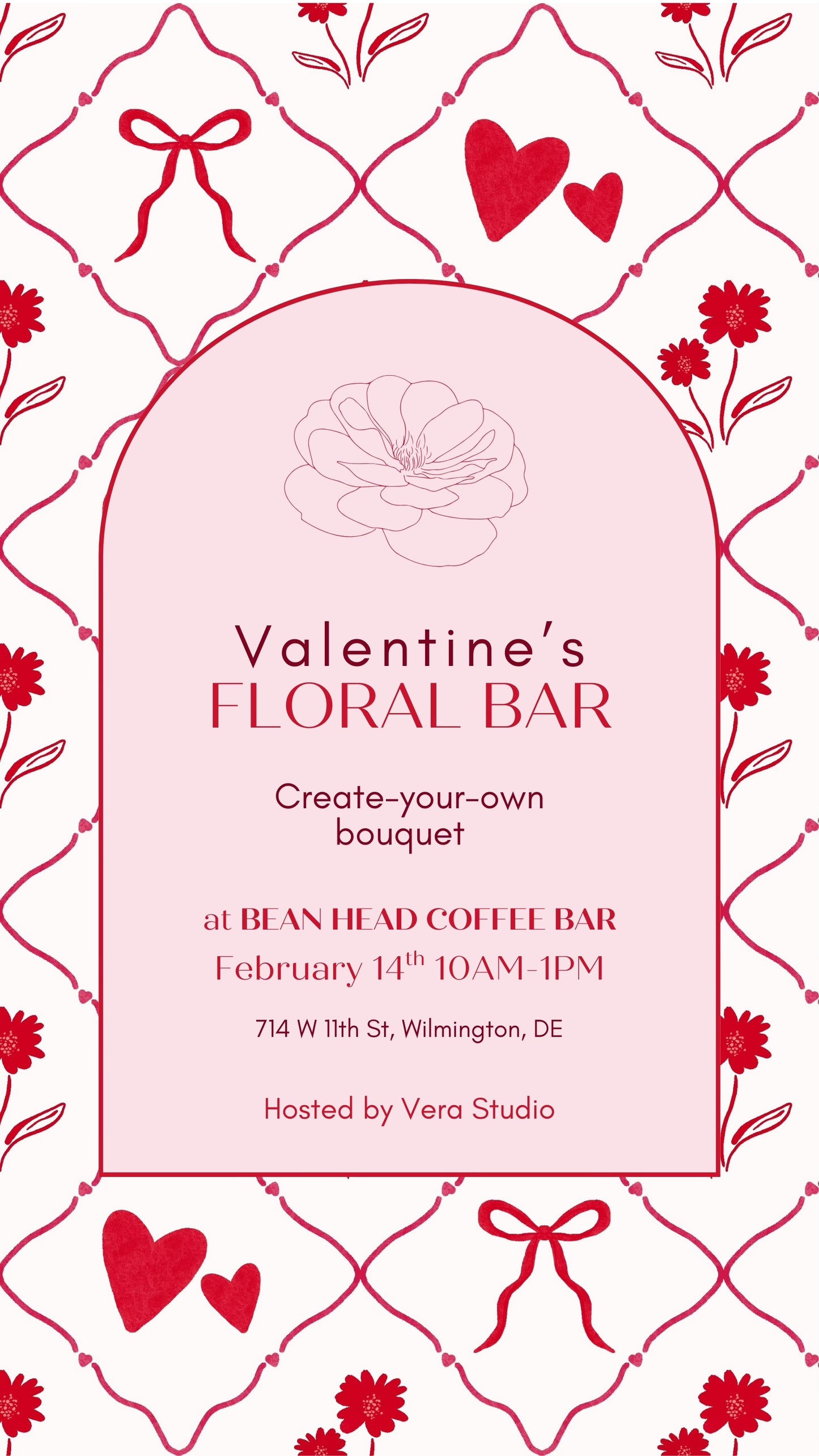 Valentine’s Floral Bar at Bean Head Coffee Bar