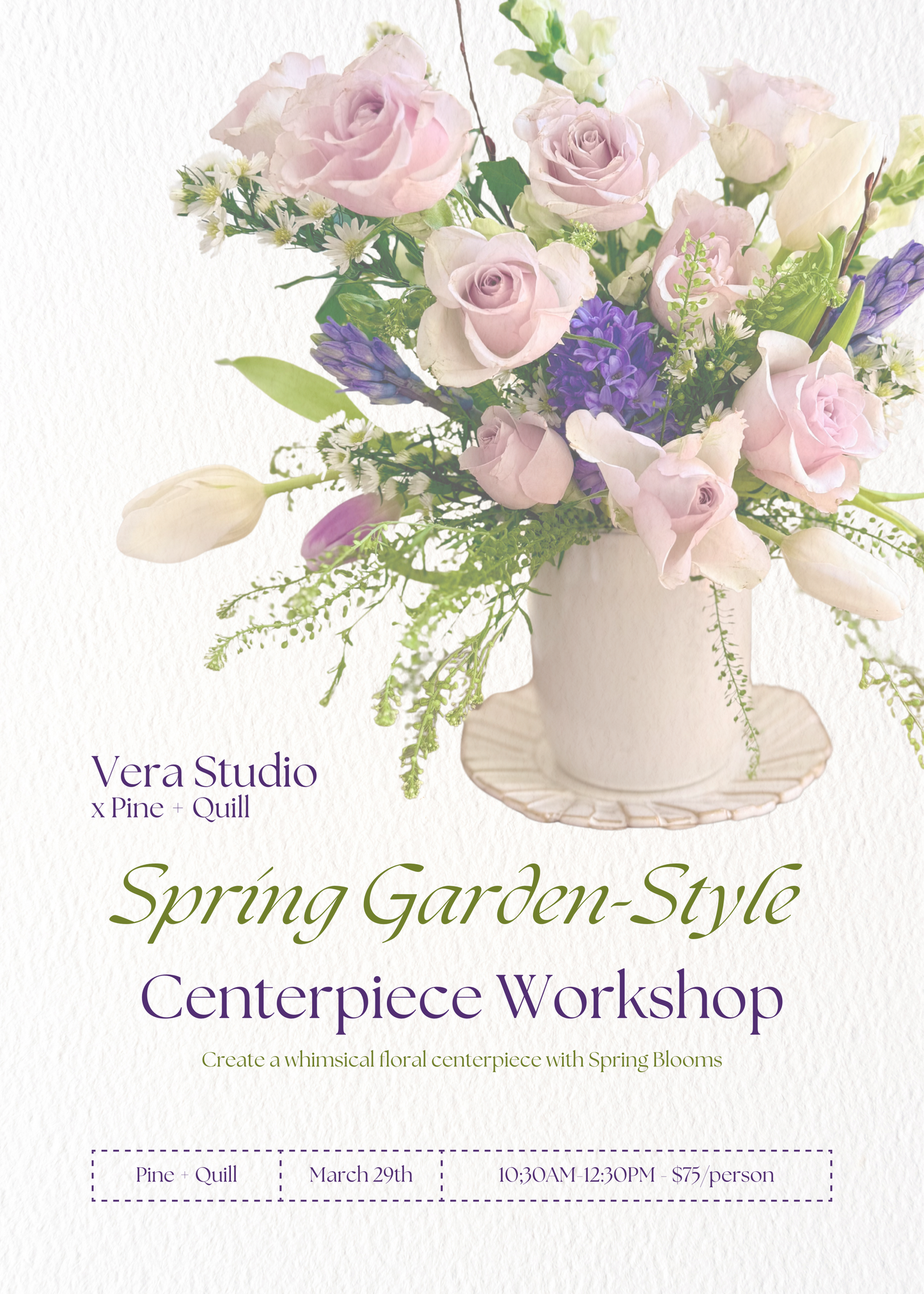 Spring Garden-Style Centerpiece Workshop at Pine + Quill