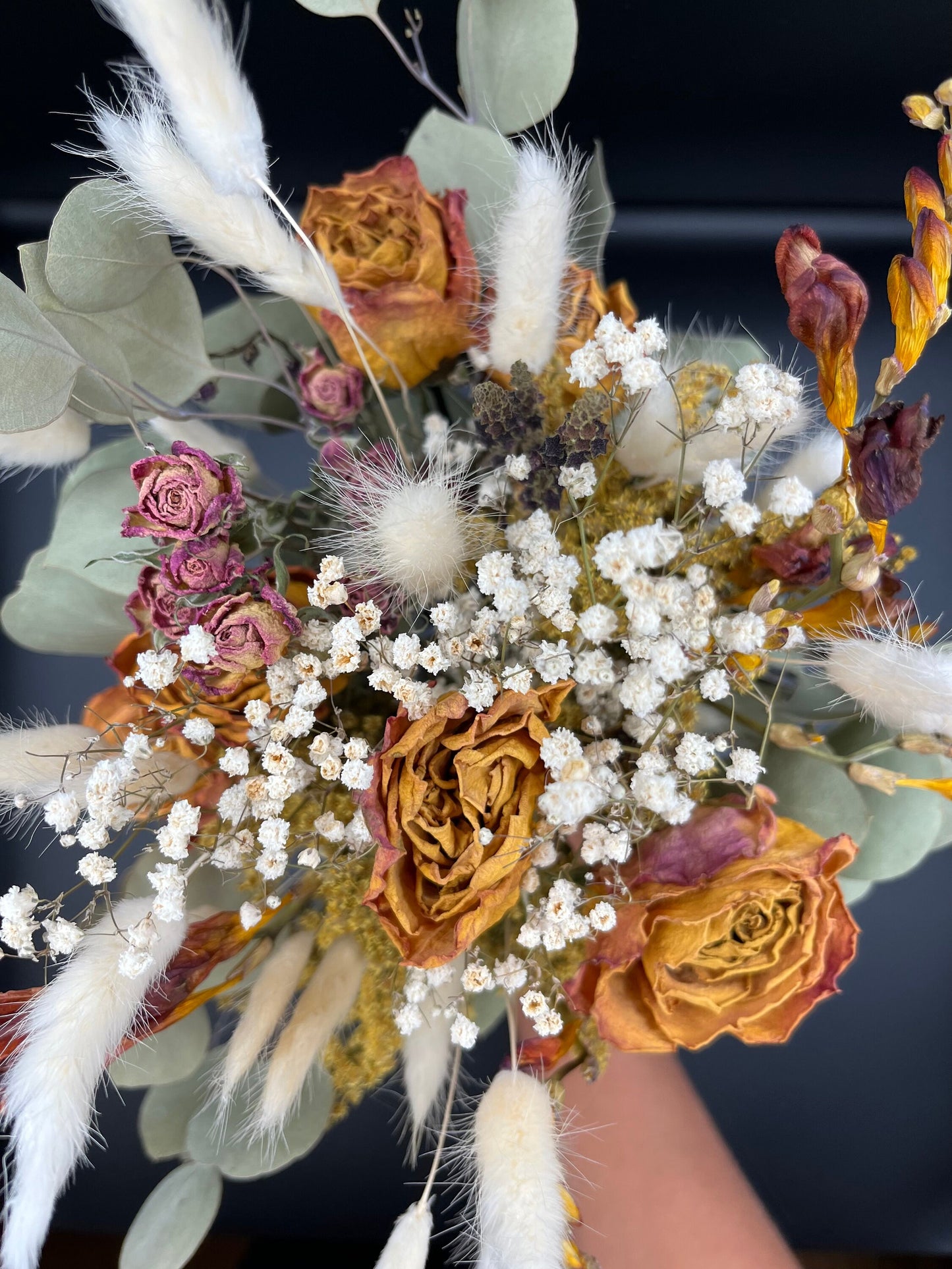 The Amber - Dried Flower Bouquet - Fall wedding decor