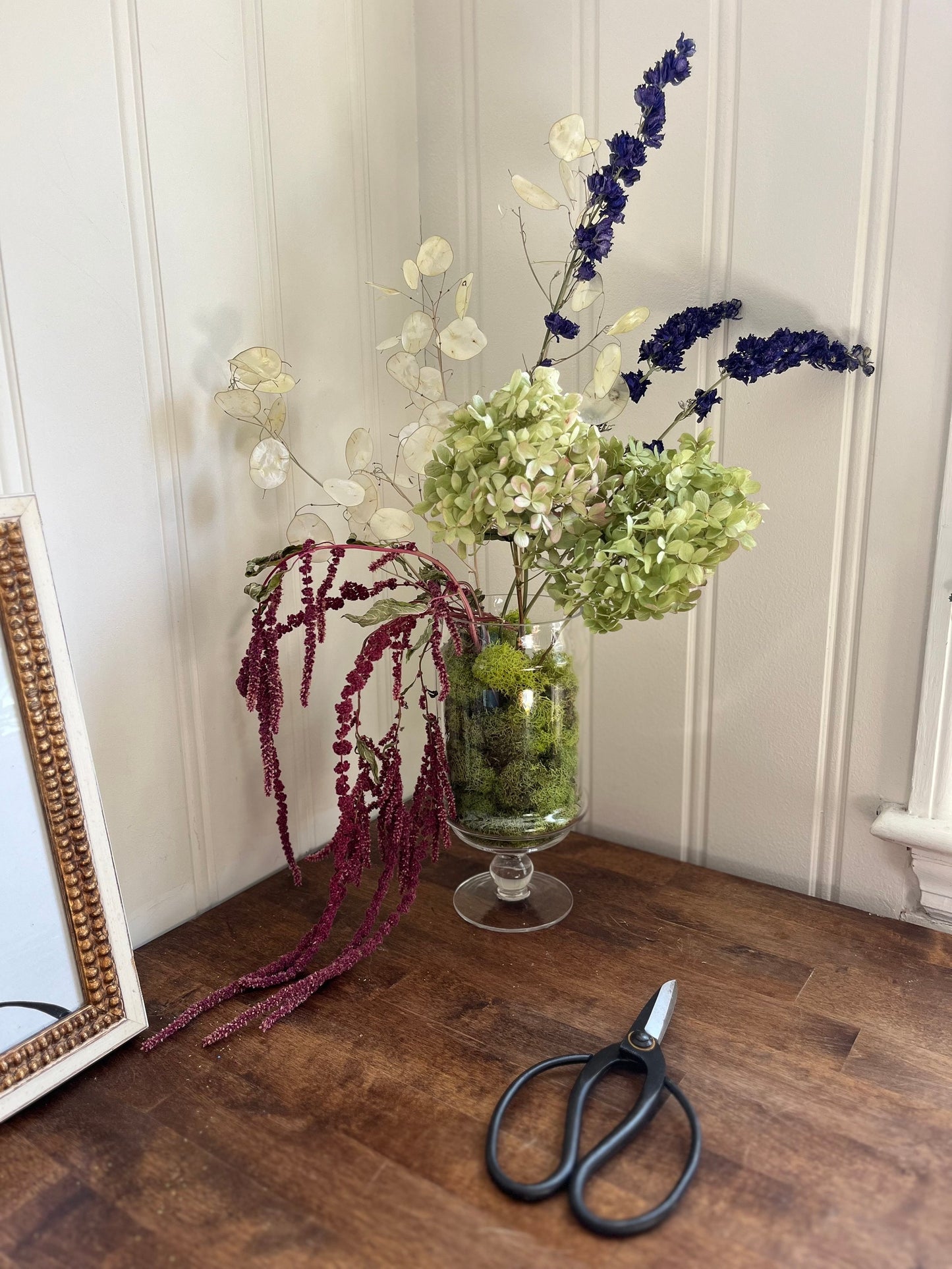 Whimsical Ikebana - dried flower arrangement - floral home decor
