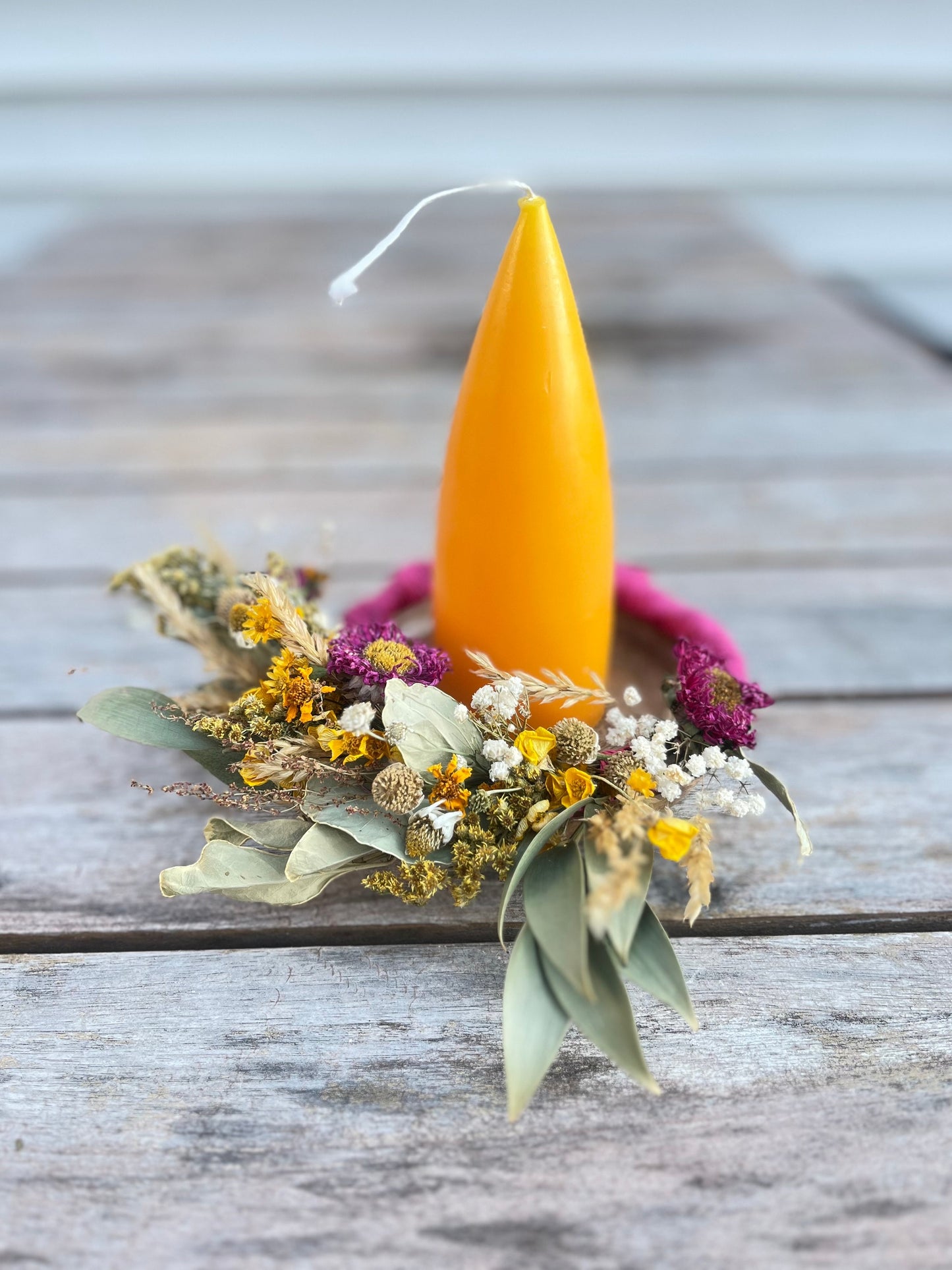 Dried Flower Candle Rings - mini wreath - dried flower home decor