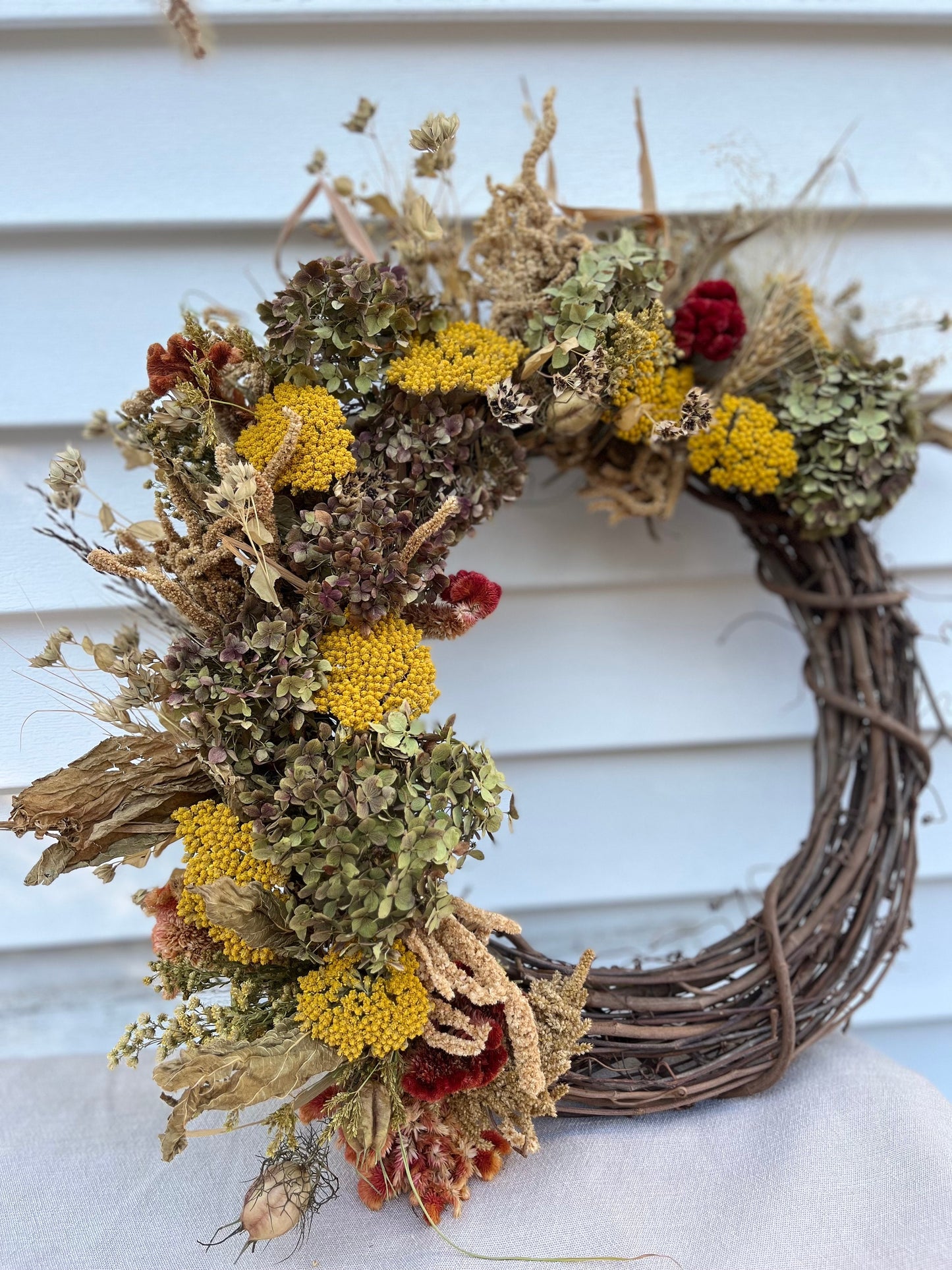 The Pumpkin Spice - Fall dried flowers wreath - wall art