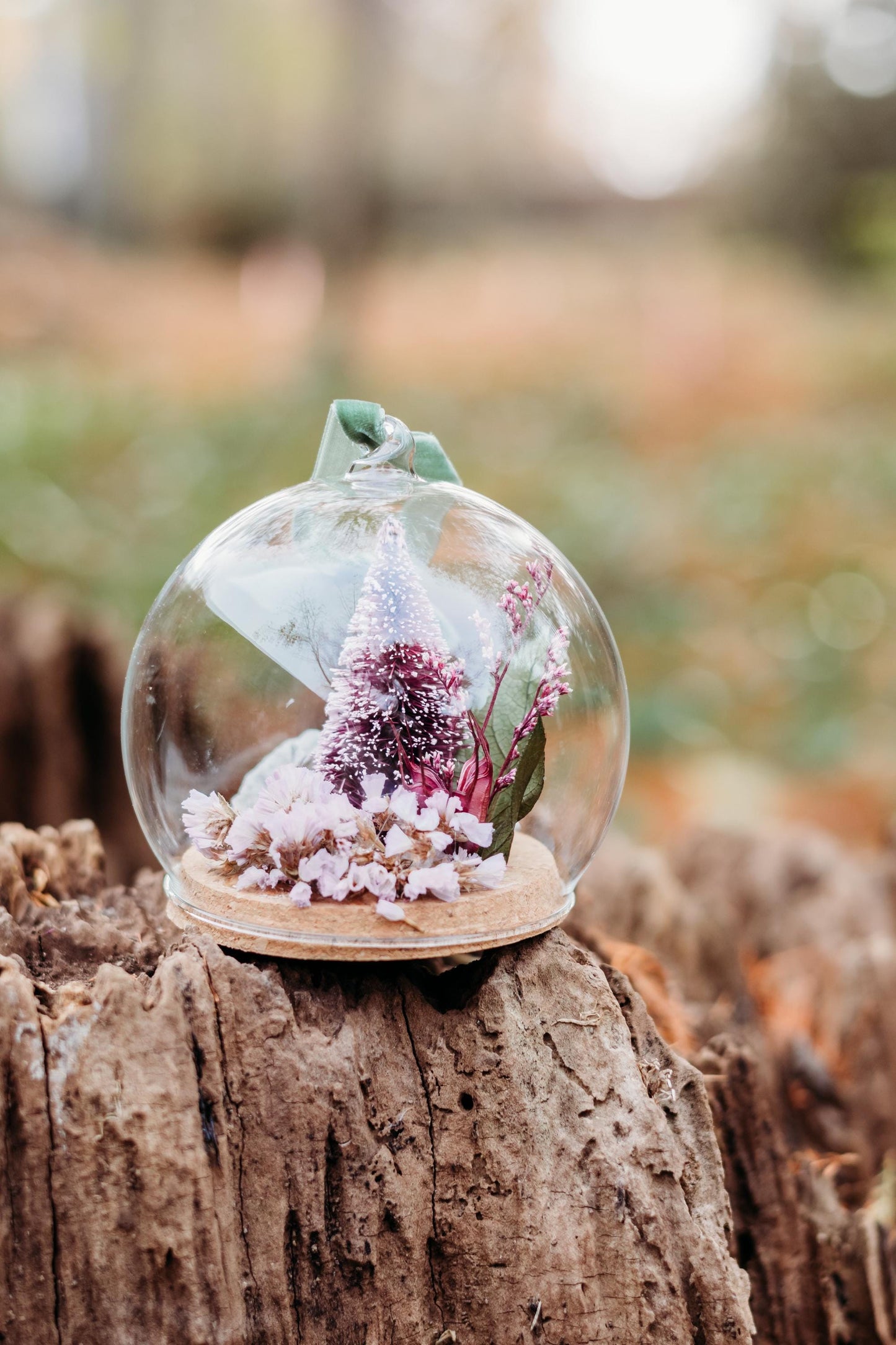 Cloche Ornament - Juniper & Mulberry - Christmas tree dried florals ornament