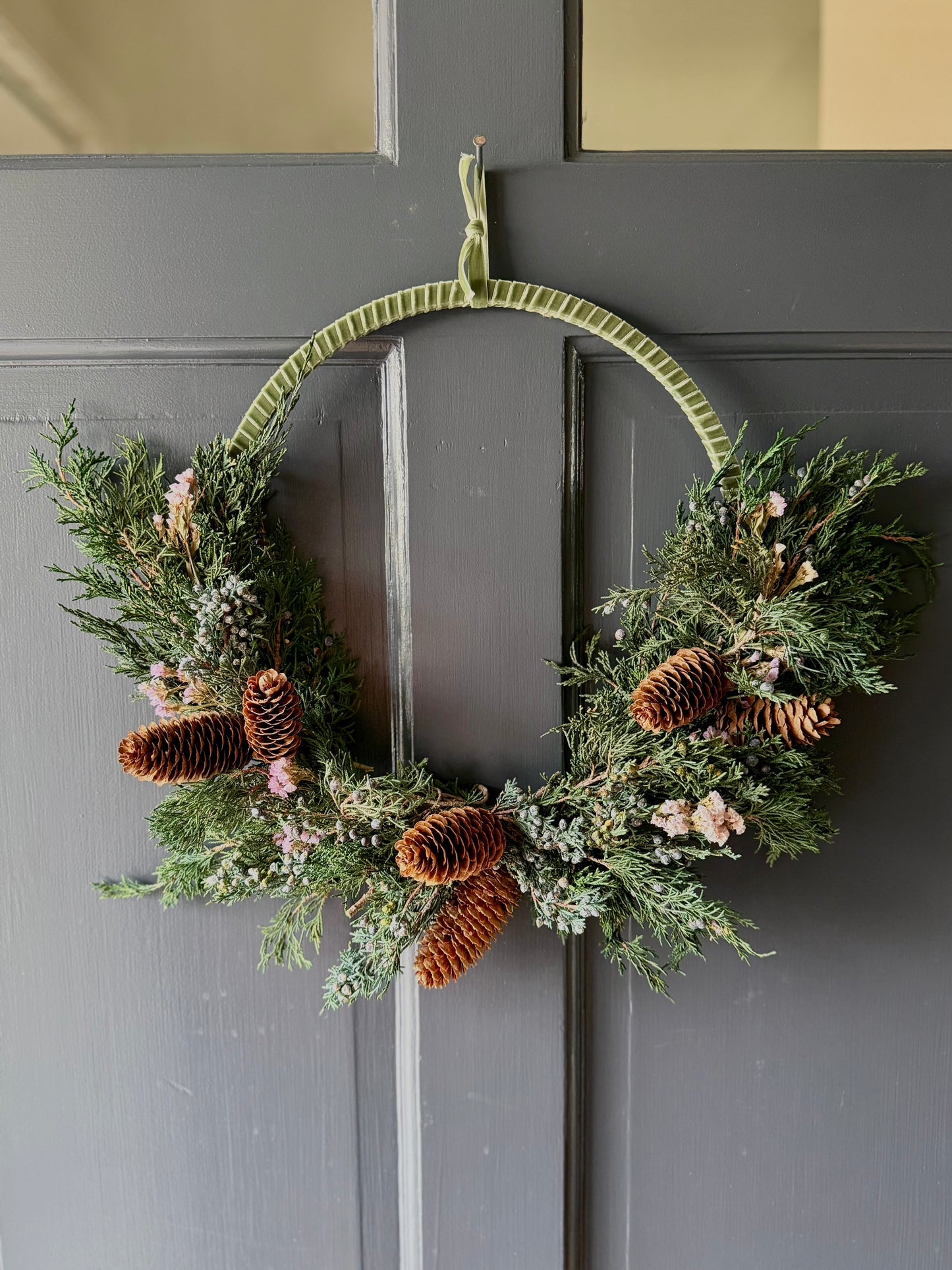 The Winter Whispers - Dried and preserved flowers wreath - Holiday wall decor