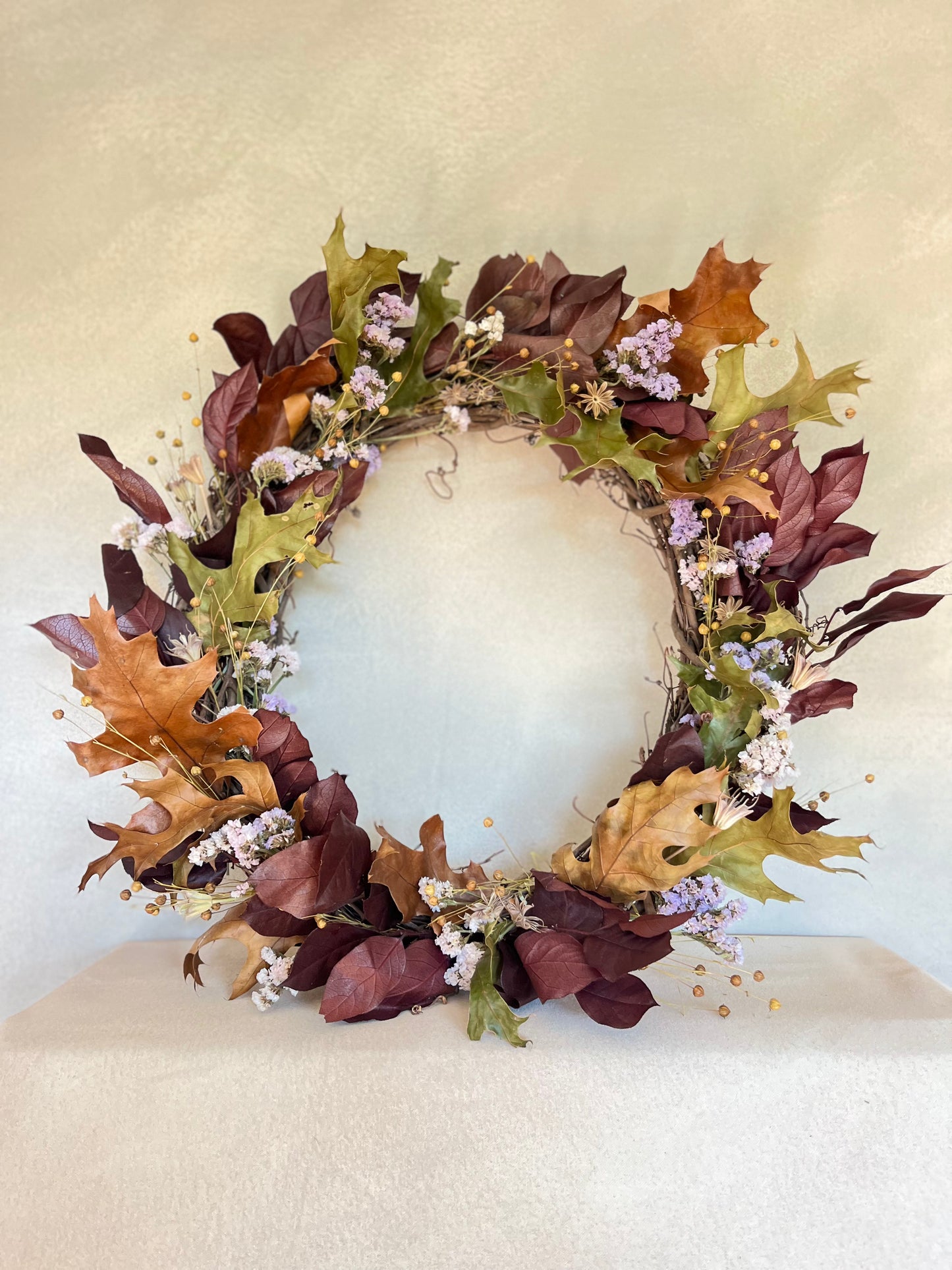 The Woodland - Dried and preserved flowers wreath - Fall wall art