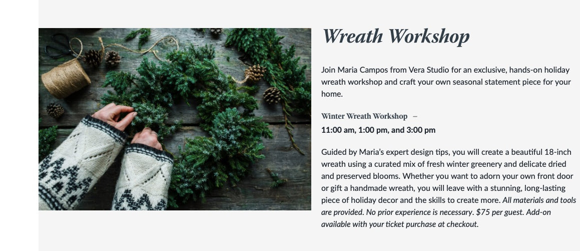 Winterthur Museum Holiday Artisan Market - Wreath Making Workshop