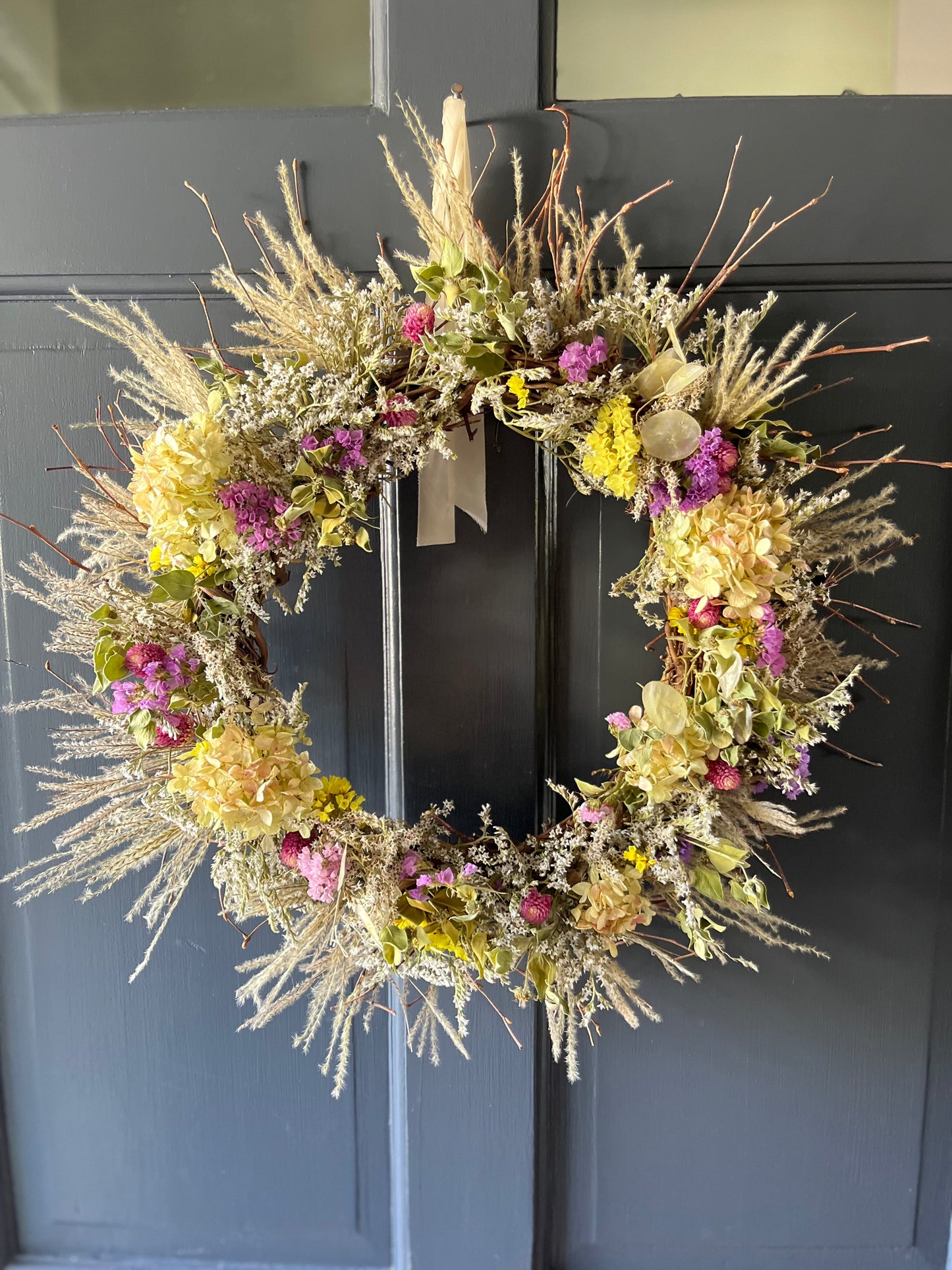 The Citrus Burst - Dried and preserved flowers wreath - seasonal wall art