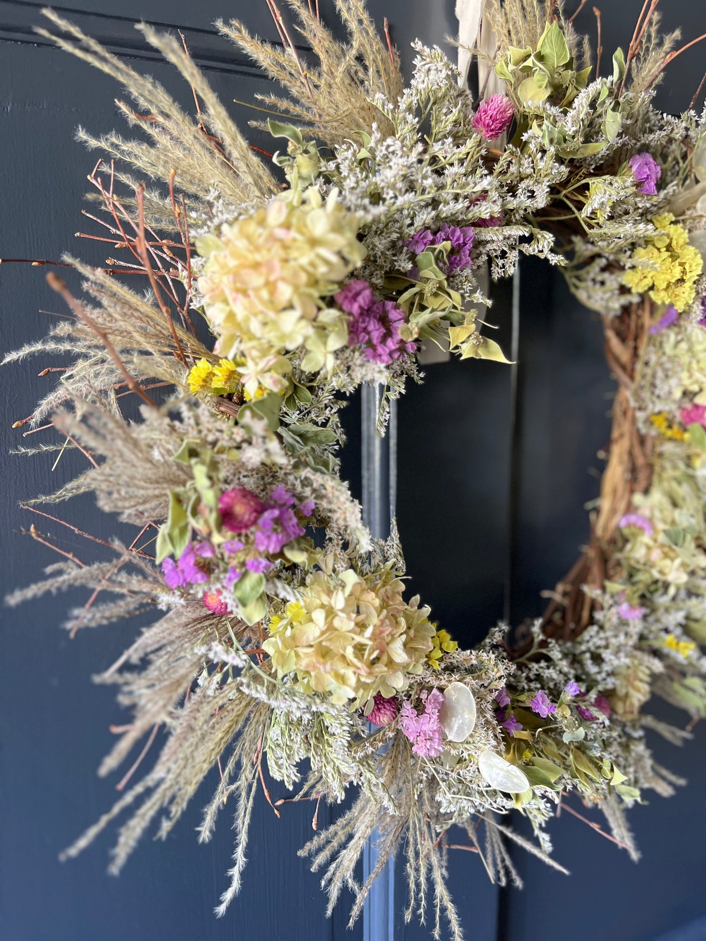 The Citrus Burst - Dried and preserved flowers wreath - seasonal wall art