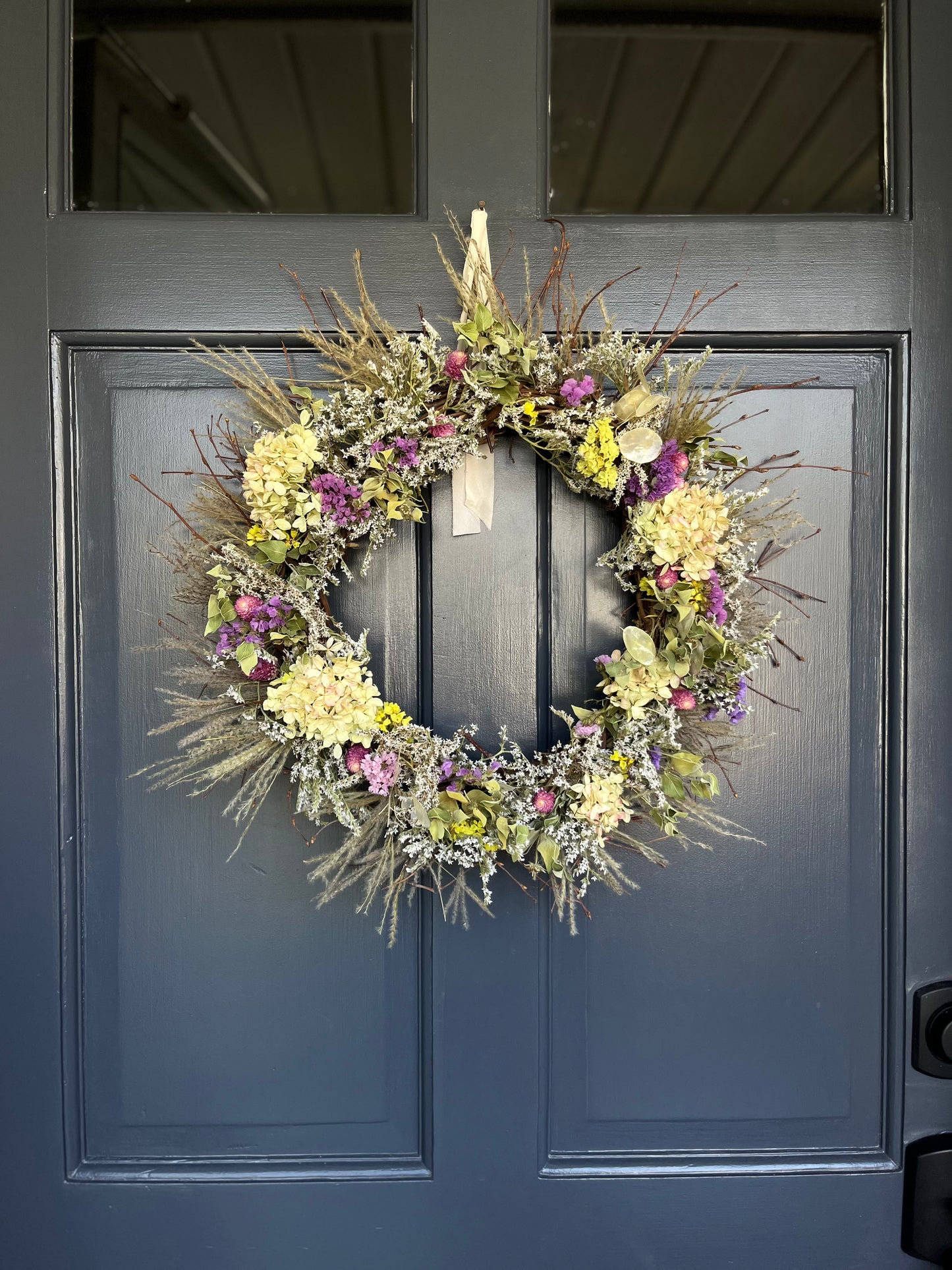 The Citrus Burst - Dried and preserved flowers wreath - seasonal wall art