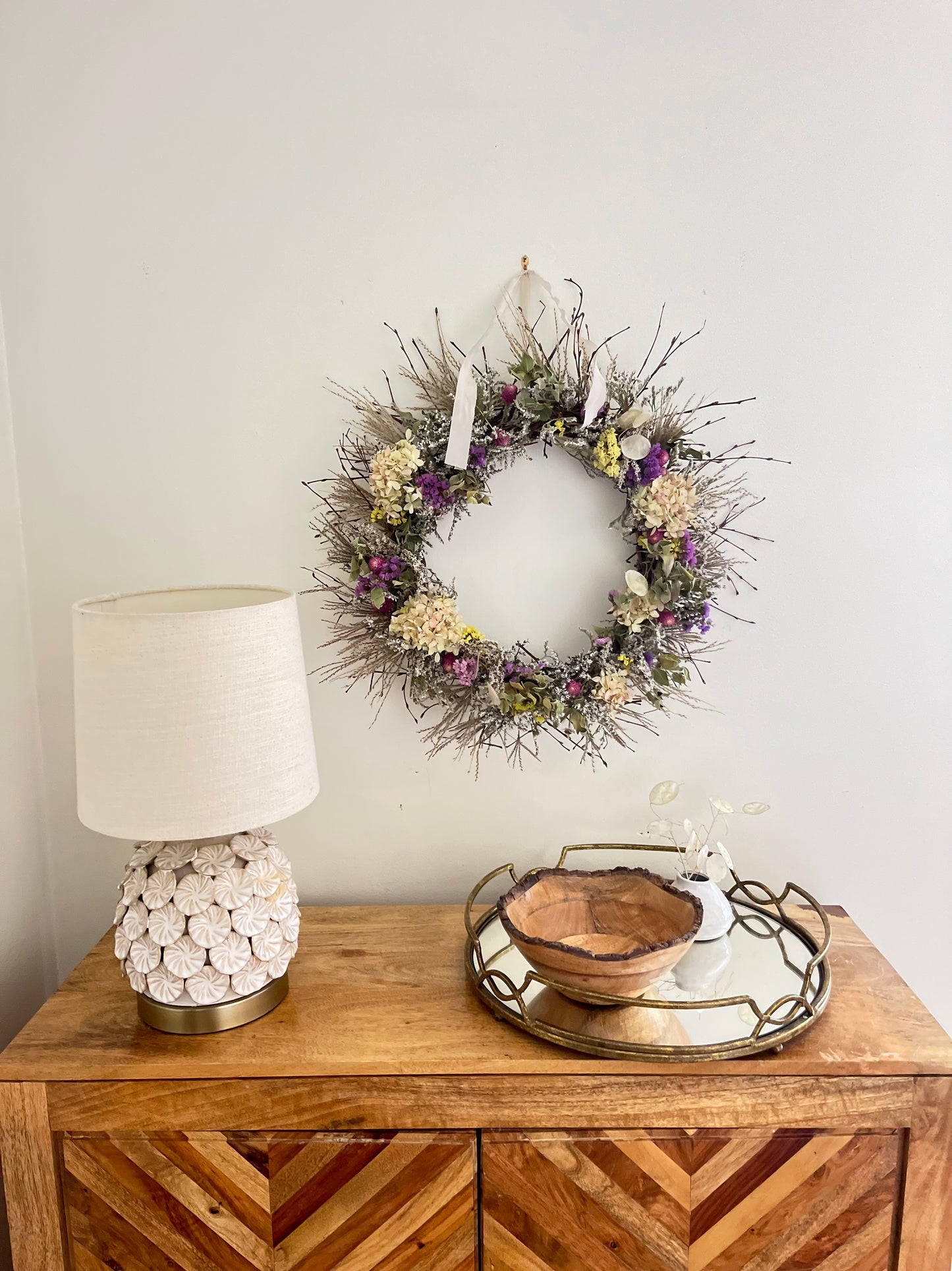 The Citrus Burst - Dried and preserved flowers wreath - seasonal wall art