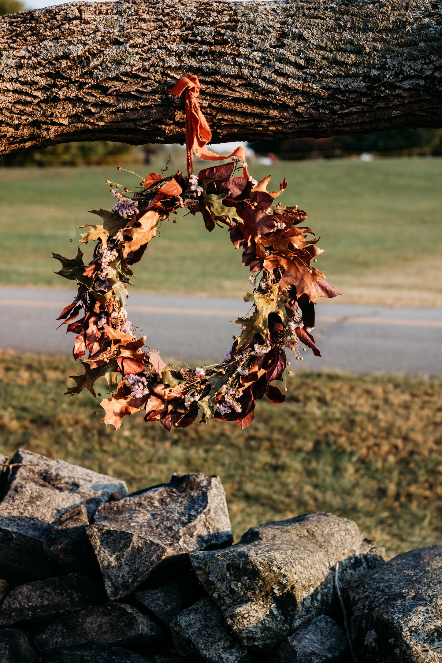 The Woodland - Dried and preserved flowers wreath - Fall wall art