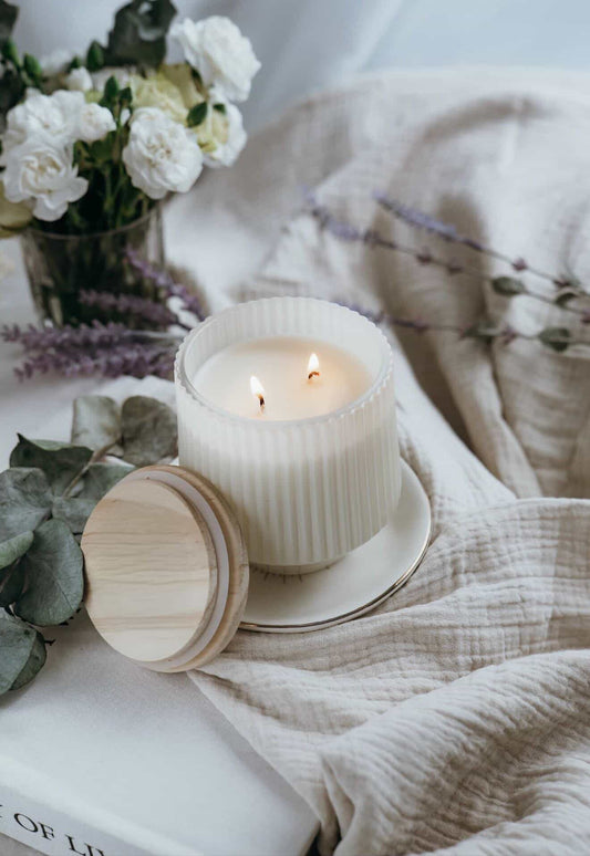 Oatmeal Lavender & Peach Magnolia Candle - Copper Candle Co.