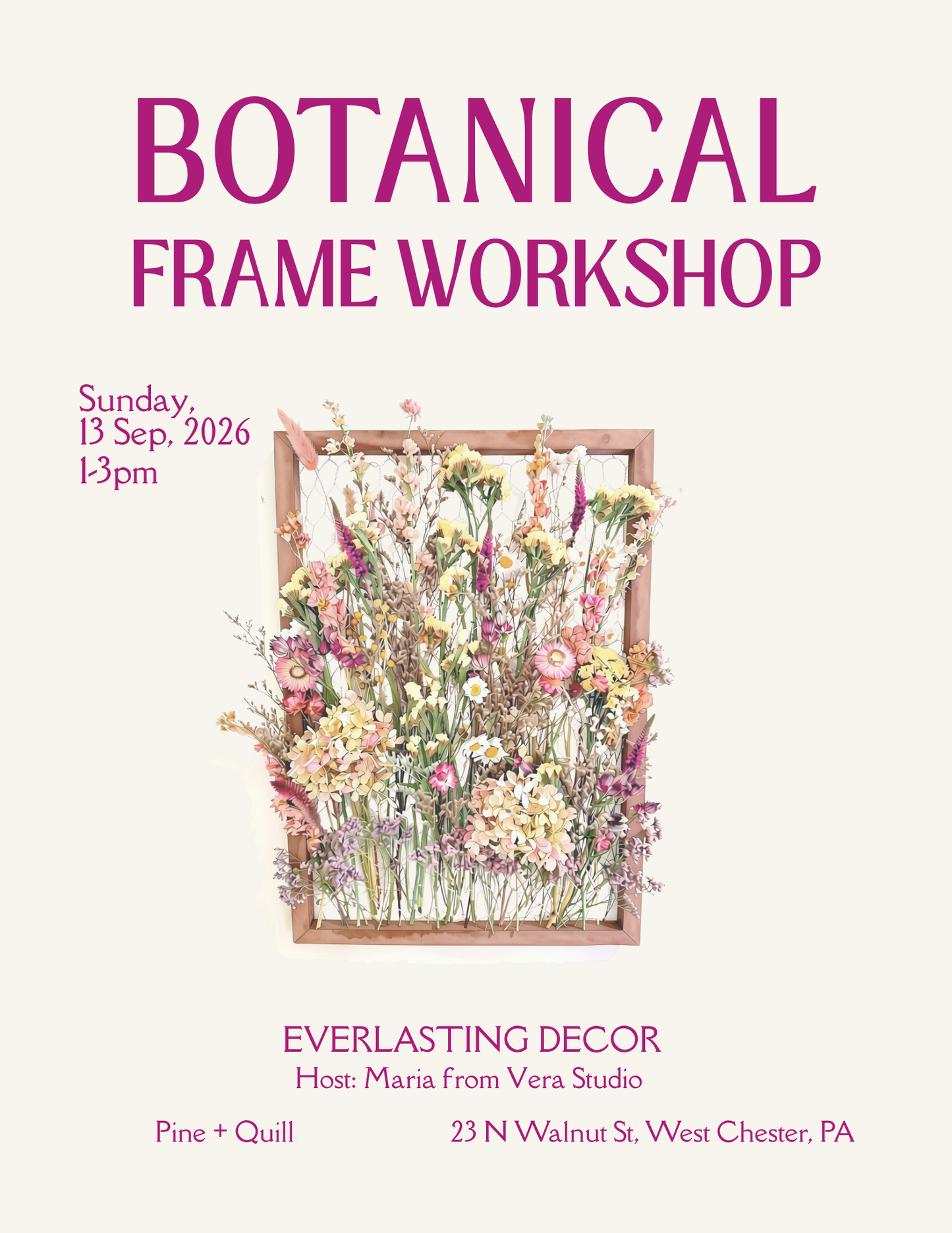 Botanical Frame Workshop at Pine + Quill
