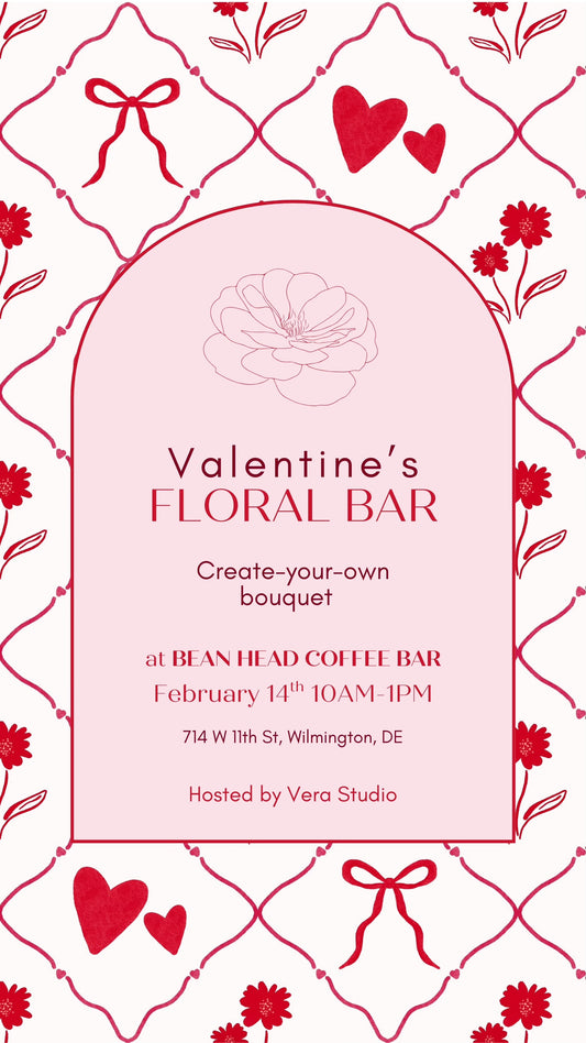 Valentine’s Floral Bar at Bean Head Coffee Bar