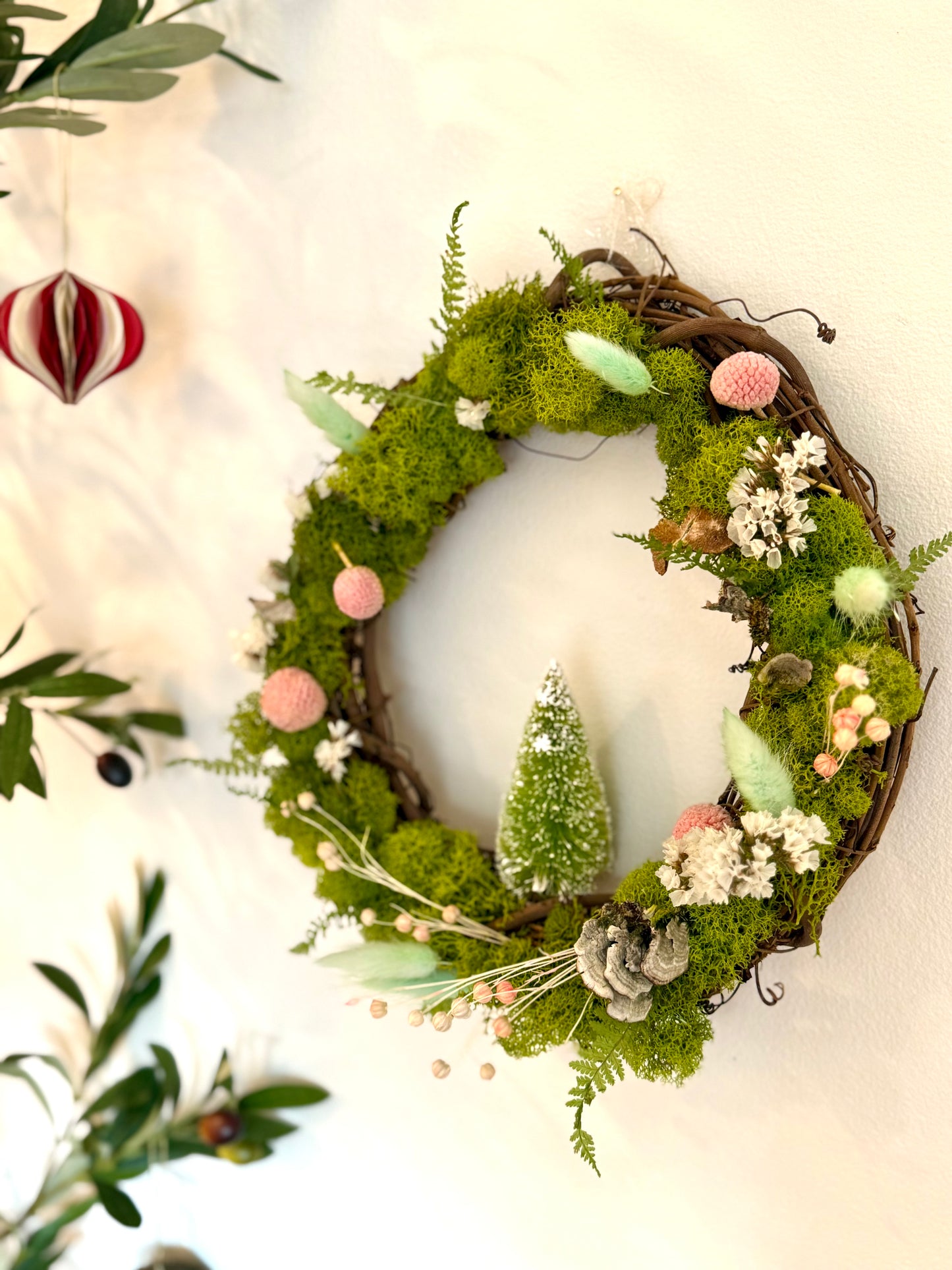 The Whispering Woods Wreath - Dried and preserved flowers wreath - Holiday wall decor