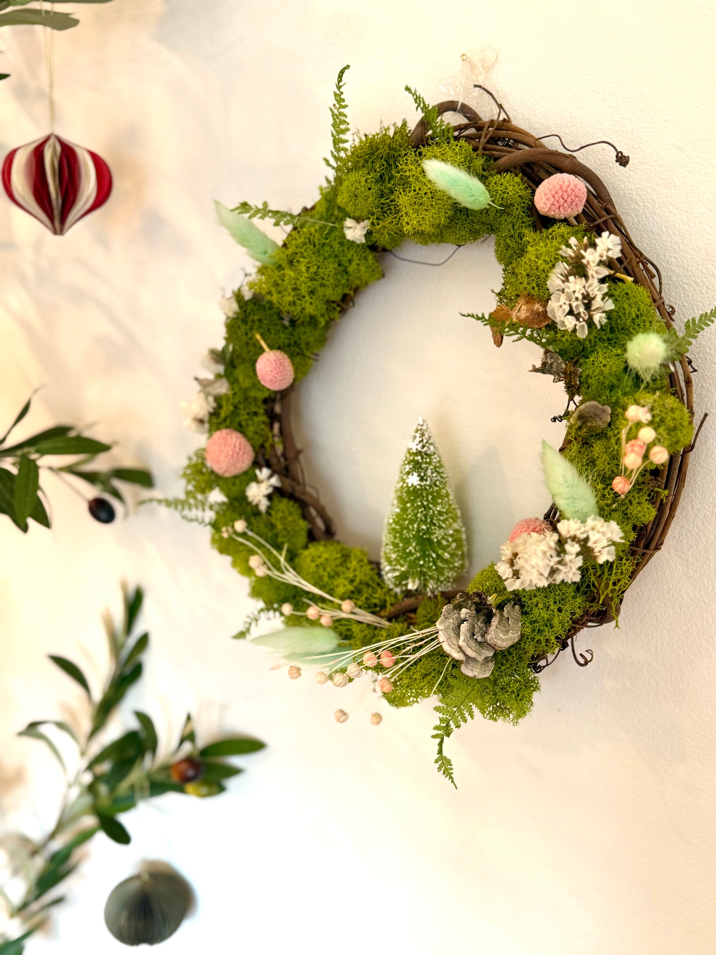 The Whispering Woods Wreath - Dried and preserved flowers wreath - Holiday wall decor
