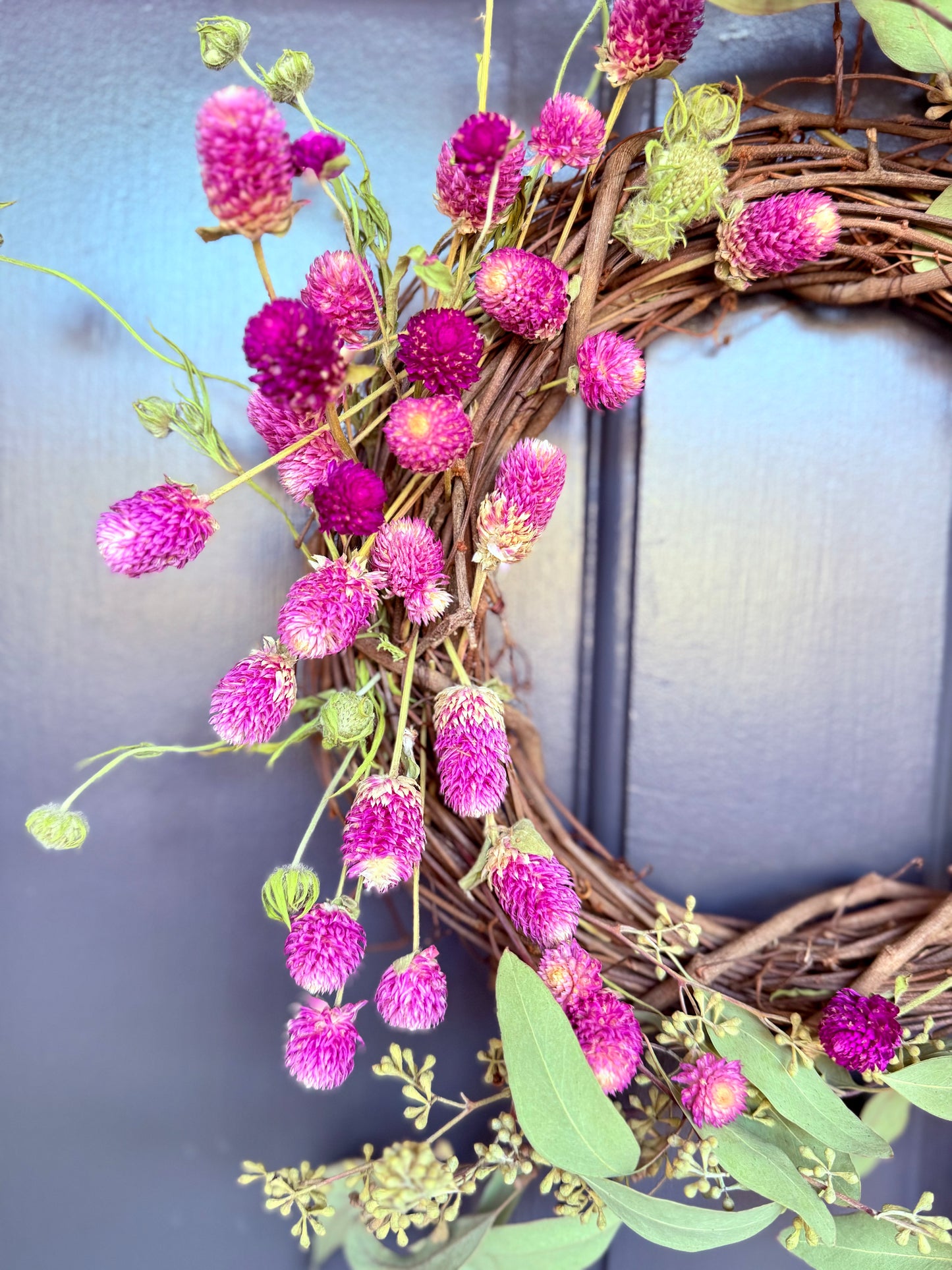 The Pink Pearl - Dried and preserved flowers wreath - wall decor