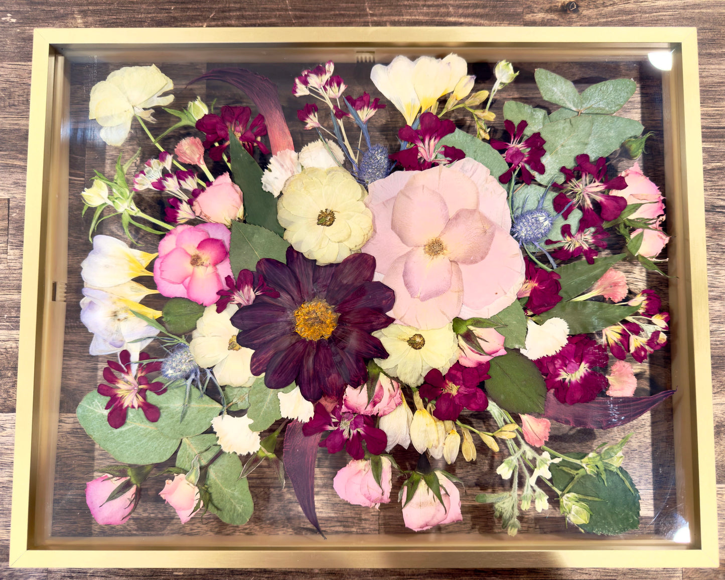 Floral Preservation - Custom pressed bouquet frame - bridal bouquet preservation