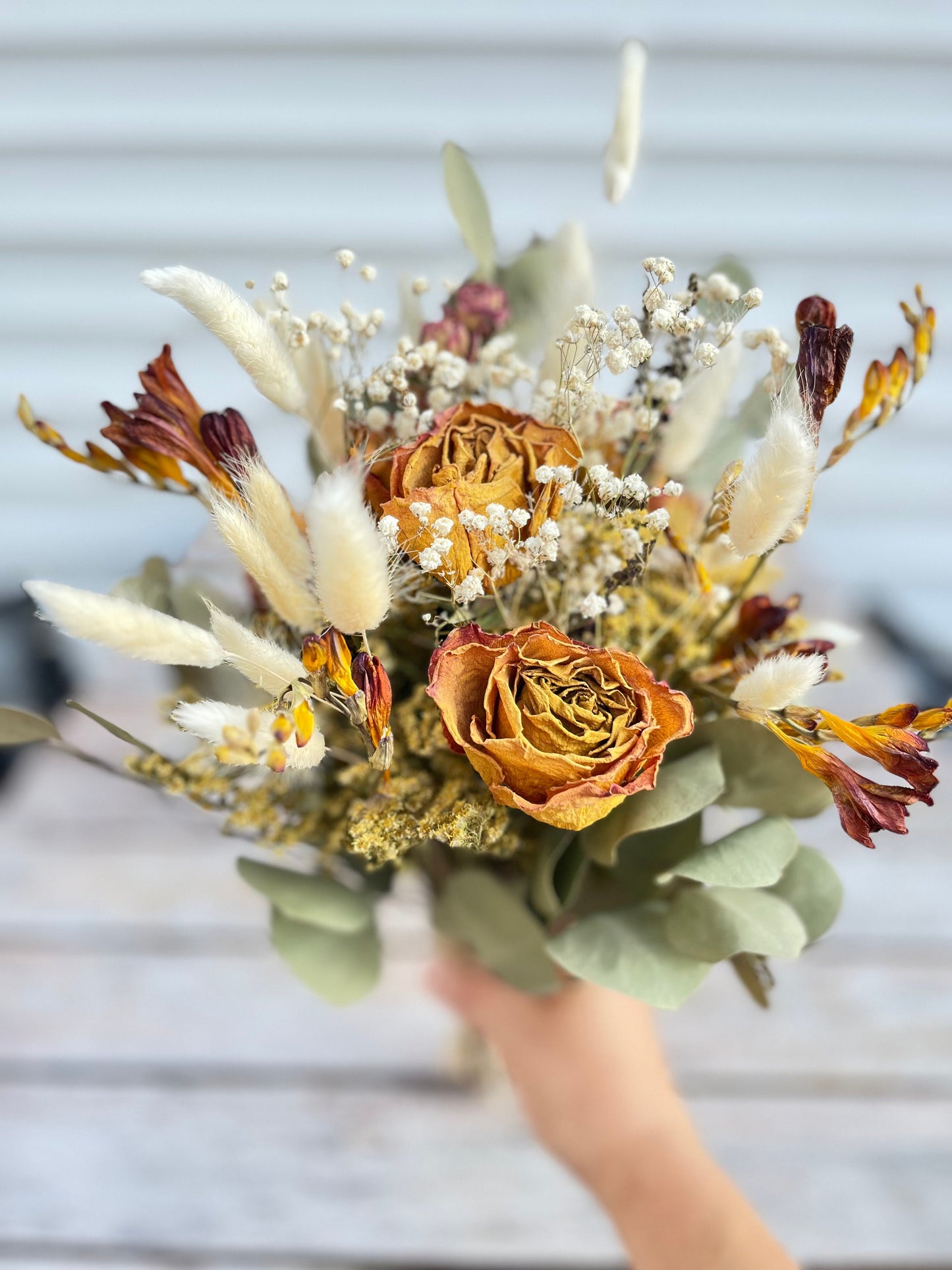 The Amber - Dried Flower Bouquet - Fall wedding decor