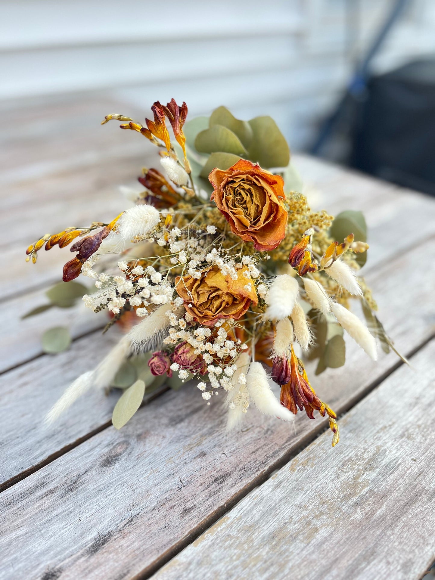 The Amber - Dried Flower Bouquet - Fall wedding decor