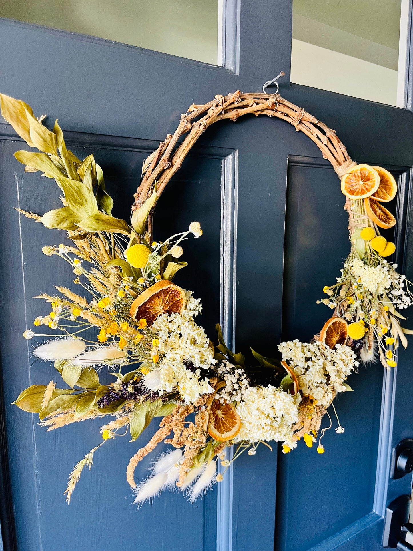 The Orange Blossom - Fall Decor - dried flowers wreath - home decor wall art