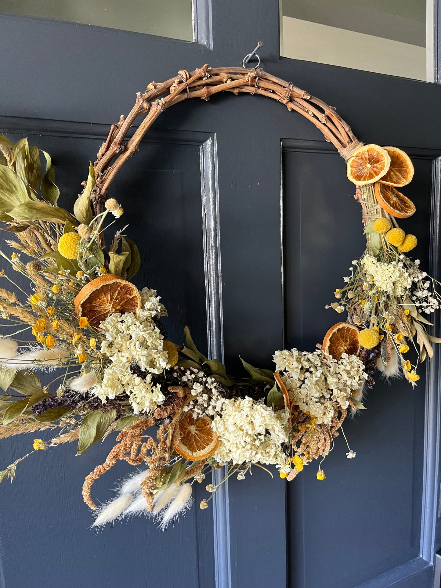 The Orange Blossom - Fall Decor - dried flowers wreath - home decor wall art