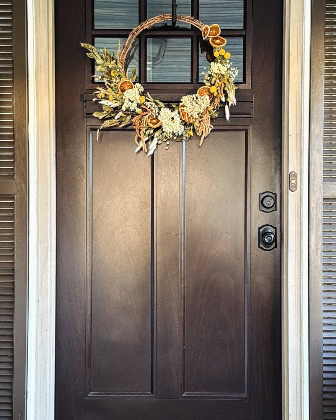 The Orange Blossom - Fall Decor - dried flowers wreath - home decor wall art