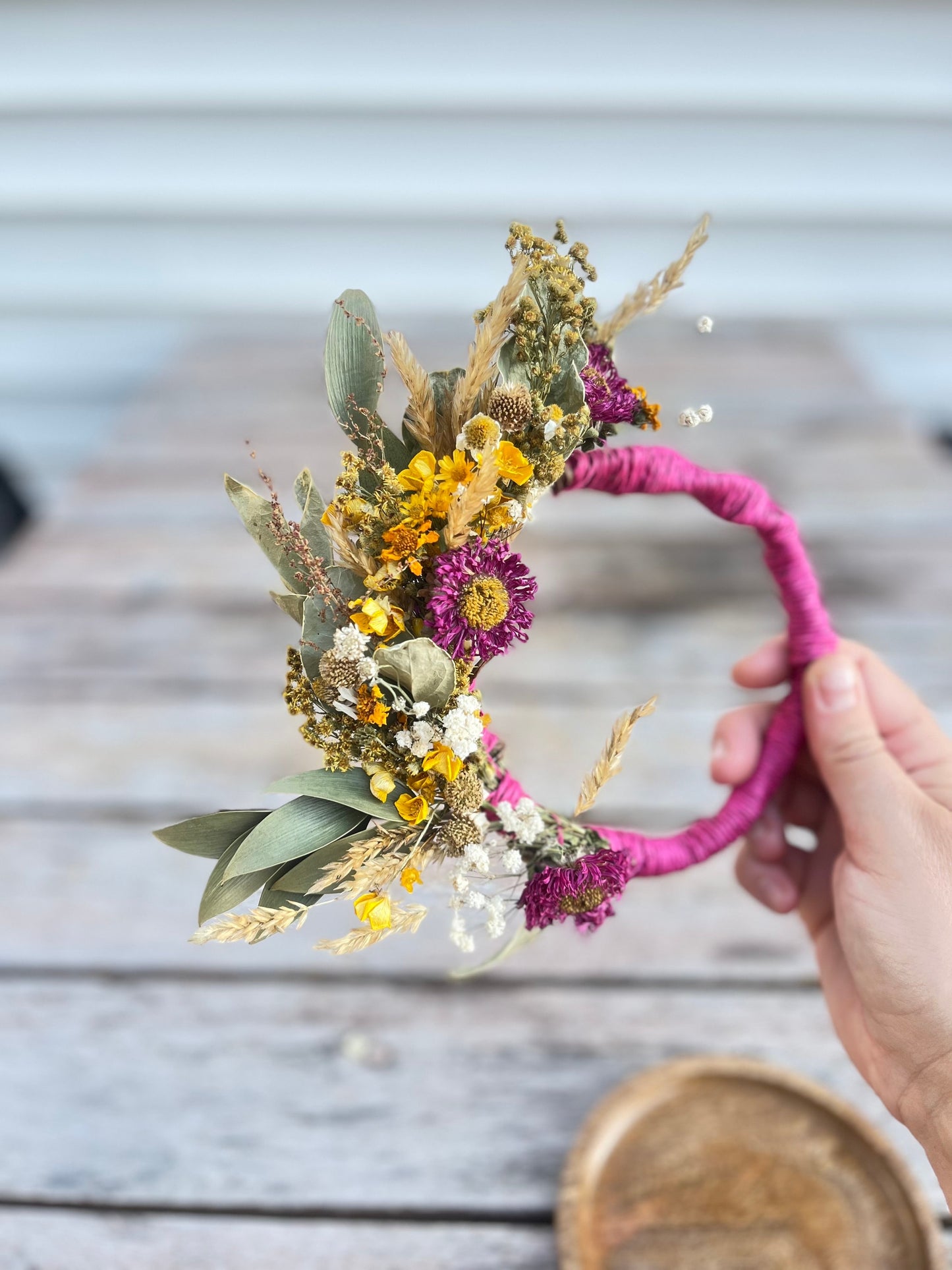 Dried Flower Candle Rings - mini wreath - dried flower home decor