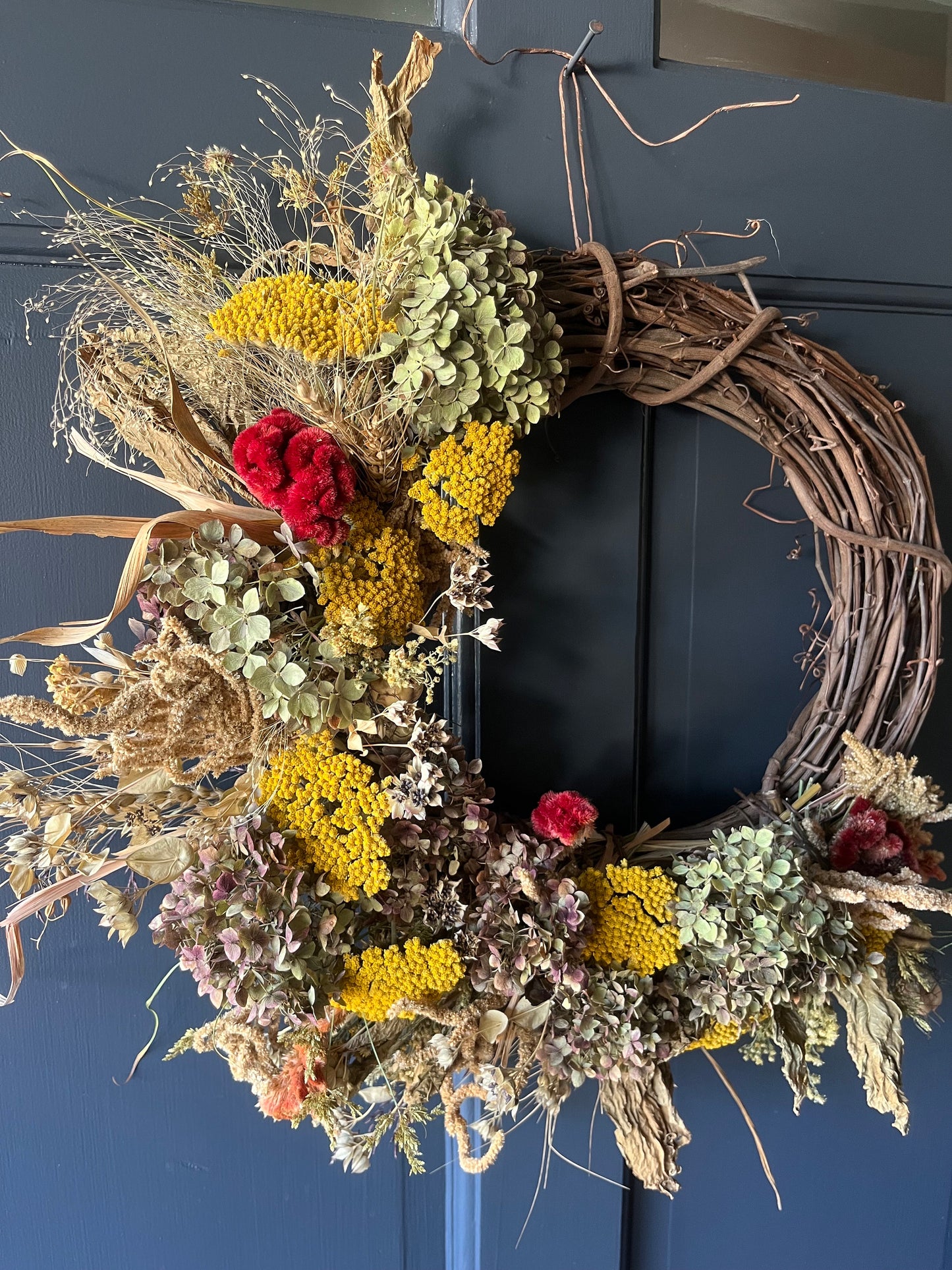 The Pumpkin Spice - Fall dried flowers wreath - wall art