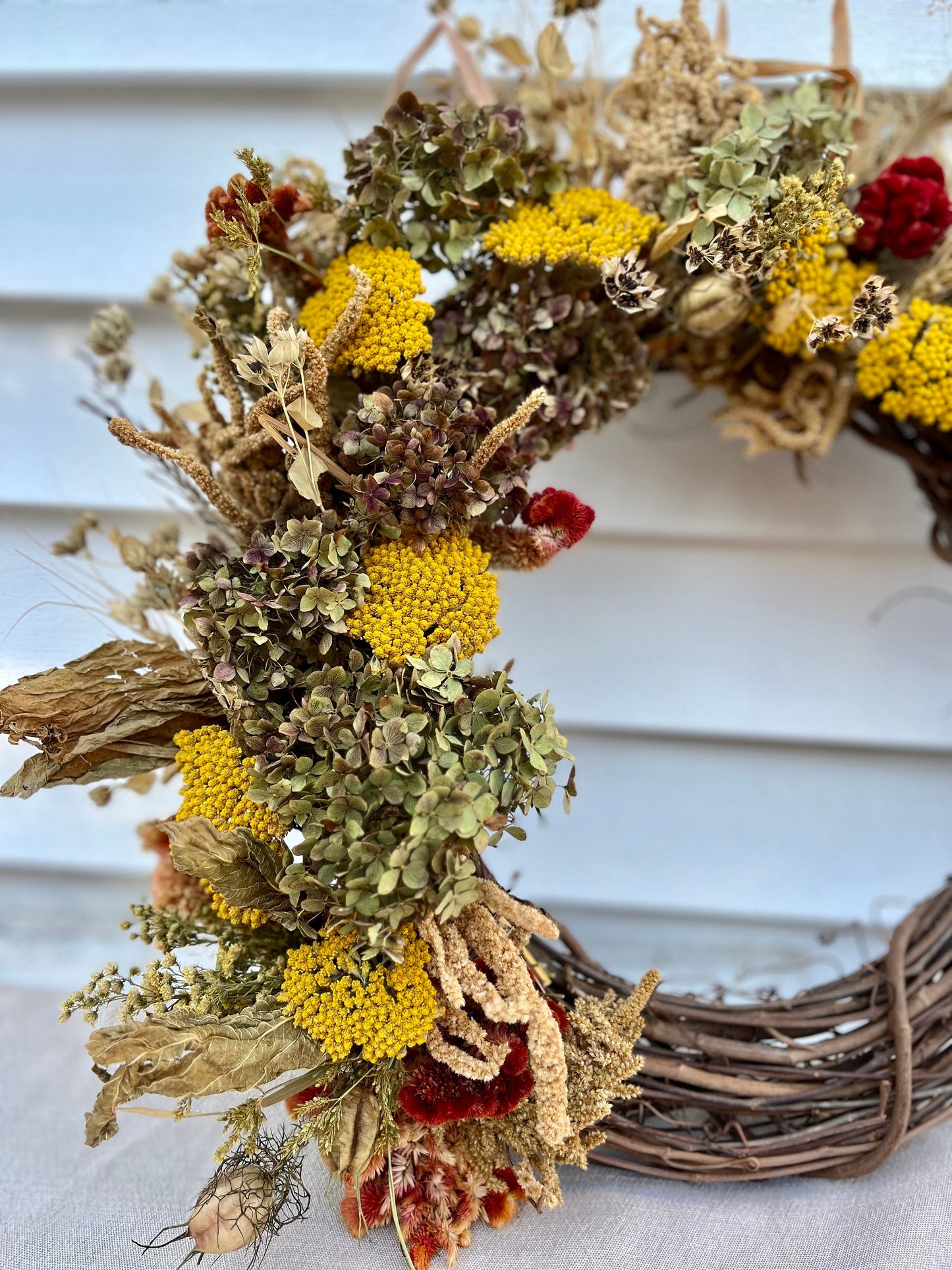 The Pumpkin Spice - Fall dried flowers wreath - wall art