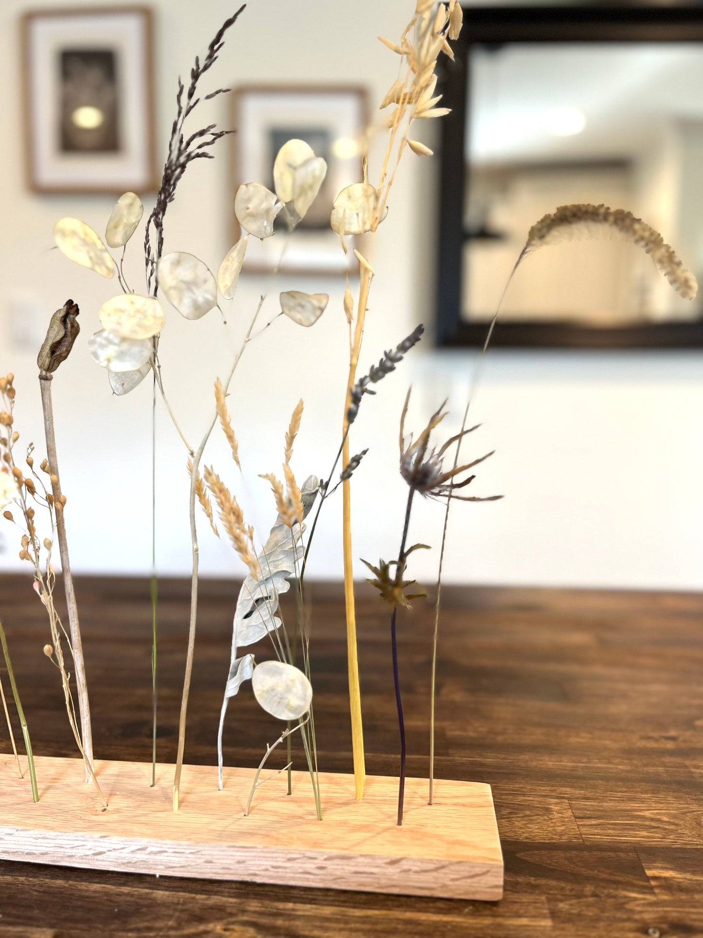 Botanical Board - Coastal Blues - dried flowers, wooden arrangement, floral art - home, office and event decor - wall art