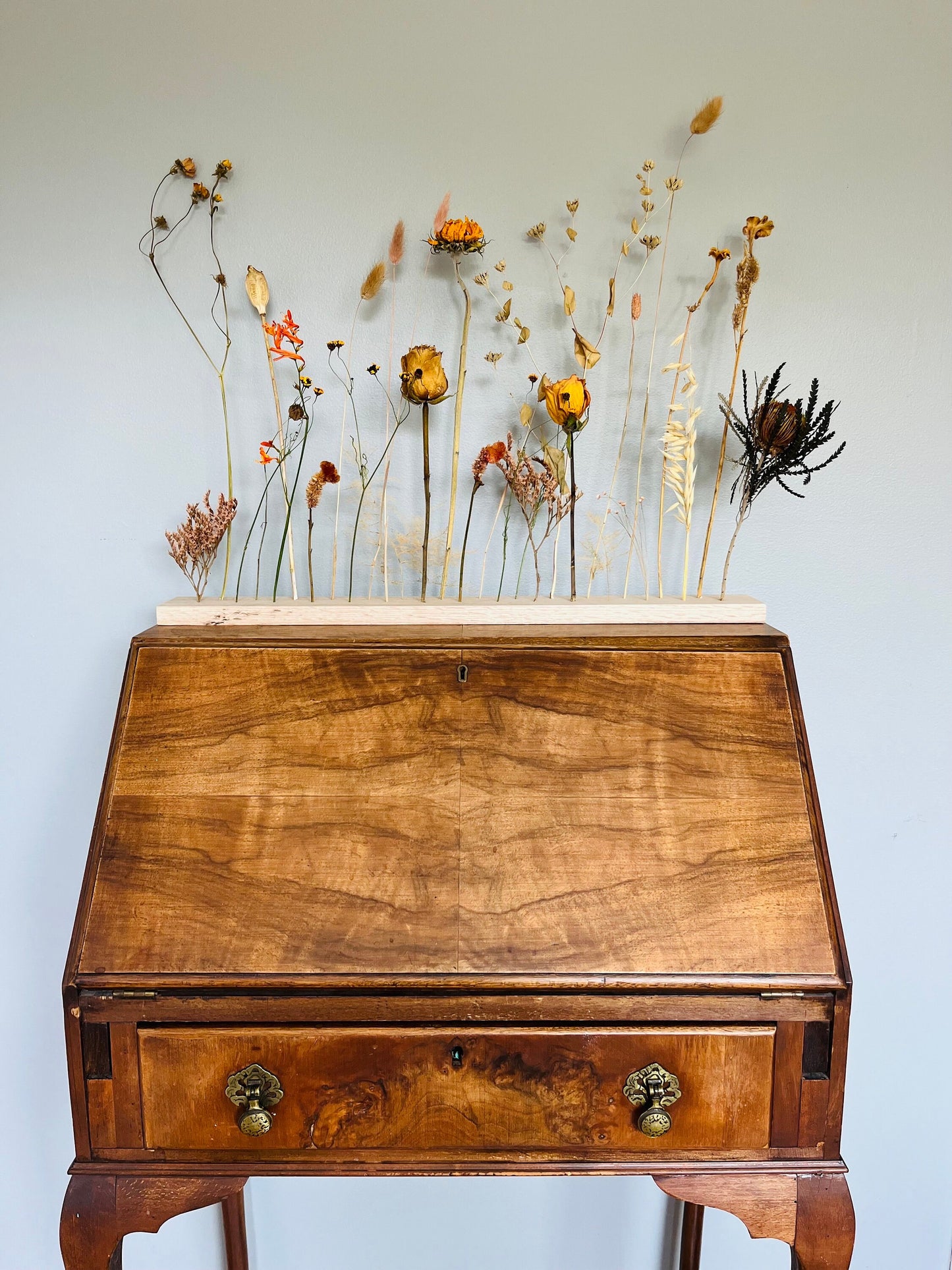 Botanical Board - Sunset Harvest - dried flowers, wooden arrangement, floral art - home, office and event decor - wall art