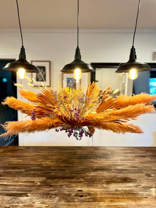 Purple Sunset Dried flower art - Botanical Cloud - floral wedding, home, business decor