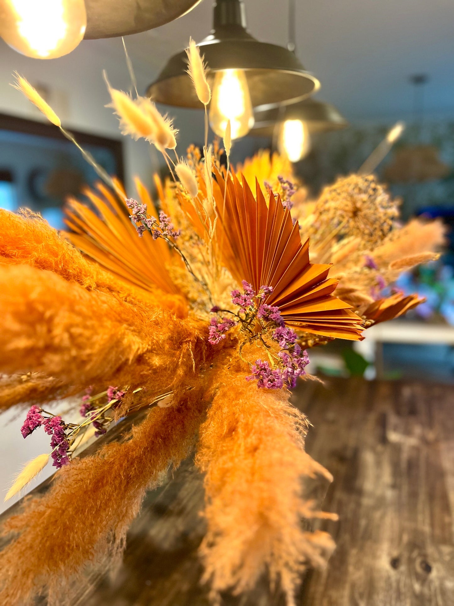 Purple Sunset Dried flower art - Botanical Cloud - floral wedding, home, business decor