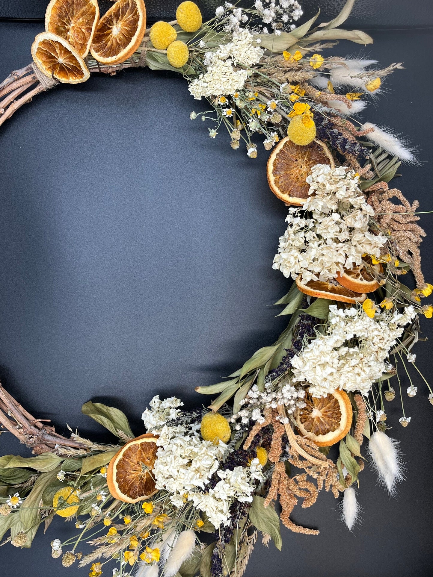 The Orange Blossom - Fall Decor - dried flowers wreath - home decor wall art