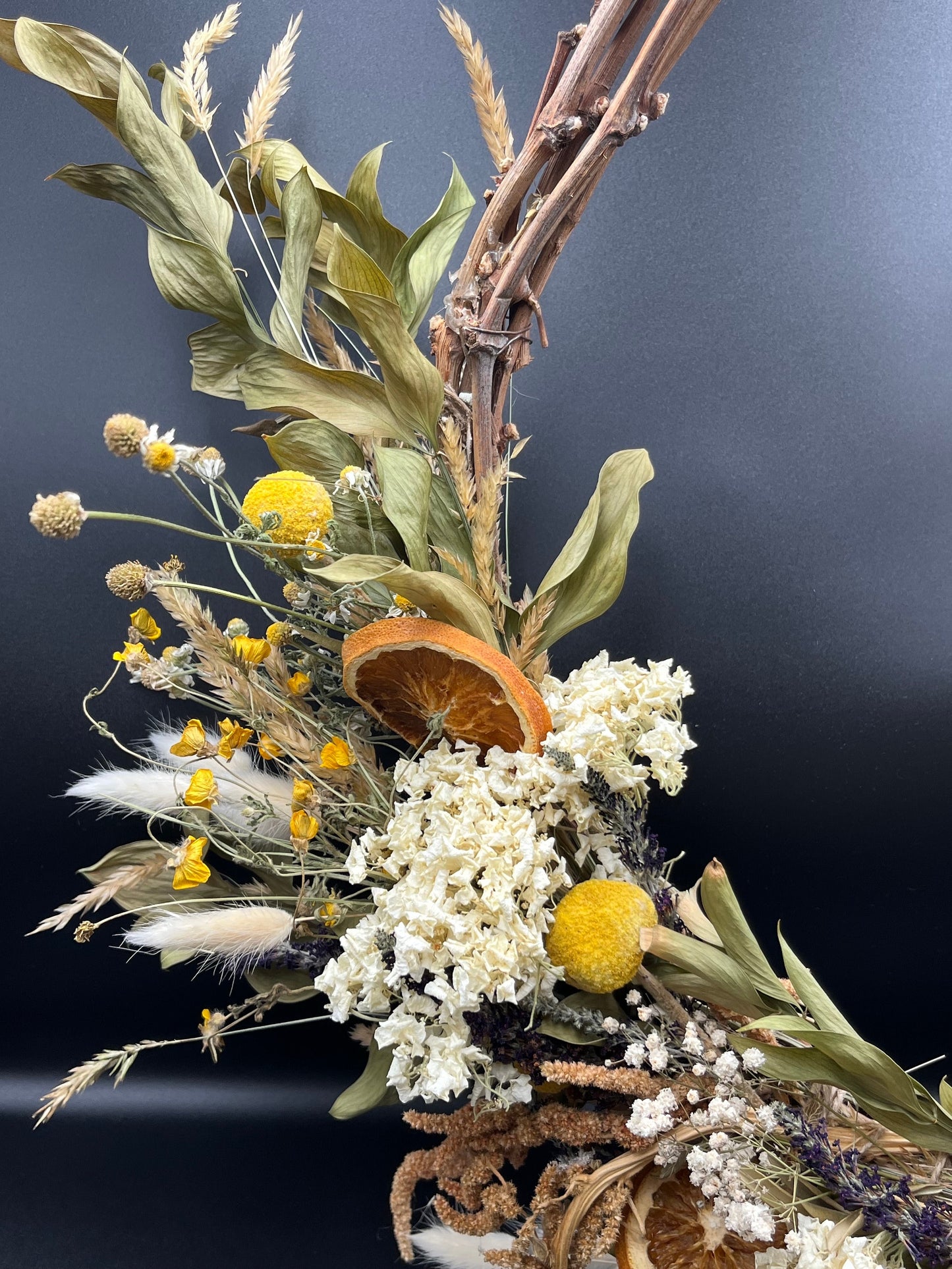 The Orange Blossom - Fall Decor - dried flowers wreath - home decor wall art