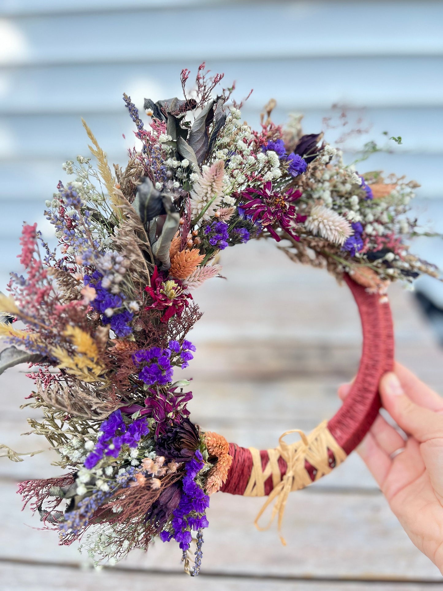 The Twilight - Fall Decor - dried flowers wreath - wall art