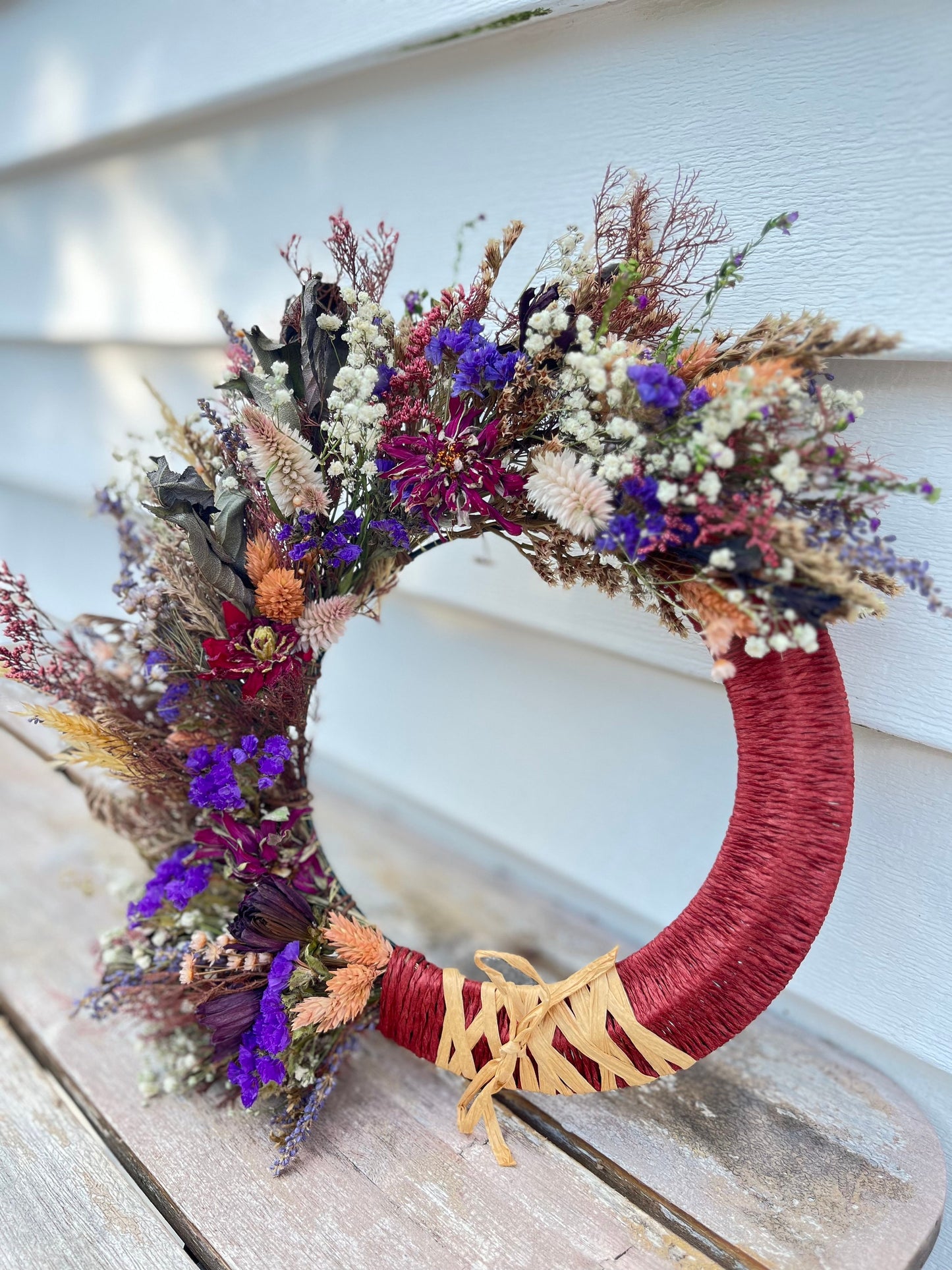 The Twilight - Fall Decor - dried flowers wreath - wall art