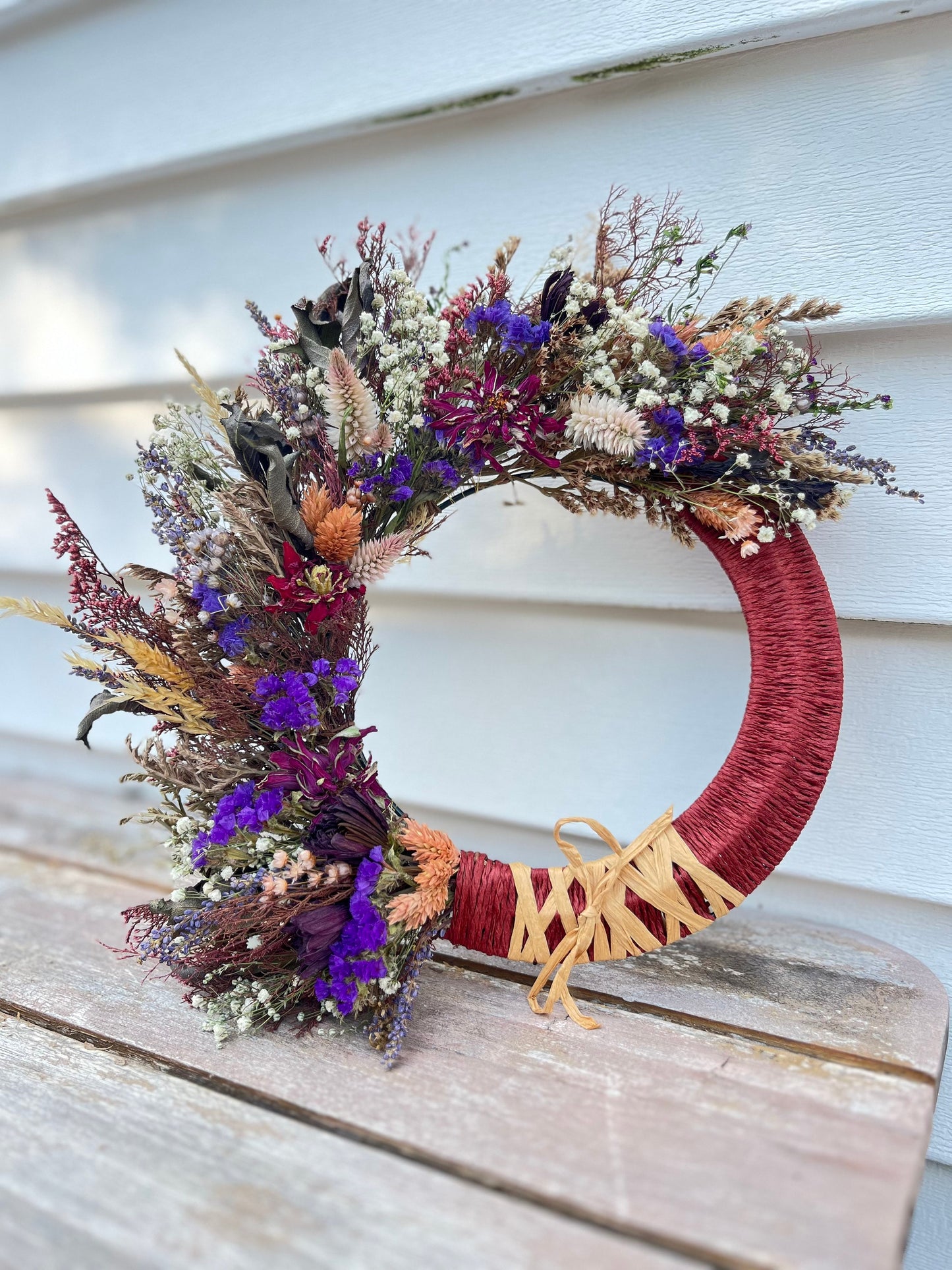 The Twilight - Fall Decor - dried flowers wreath - wall art