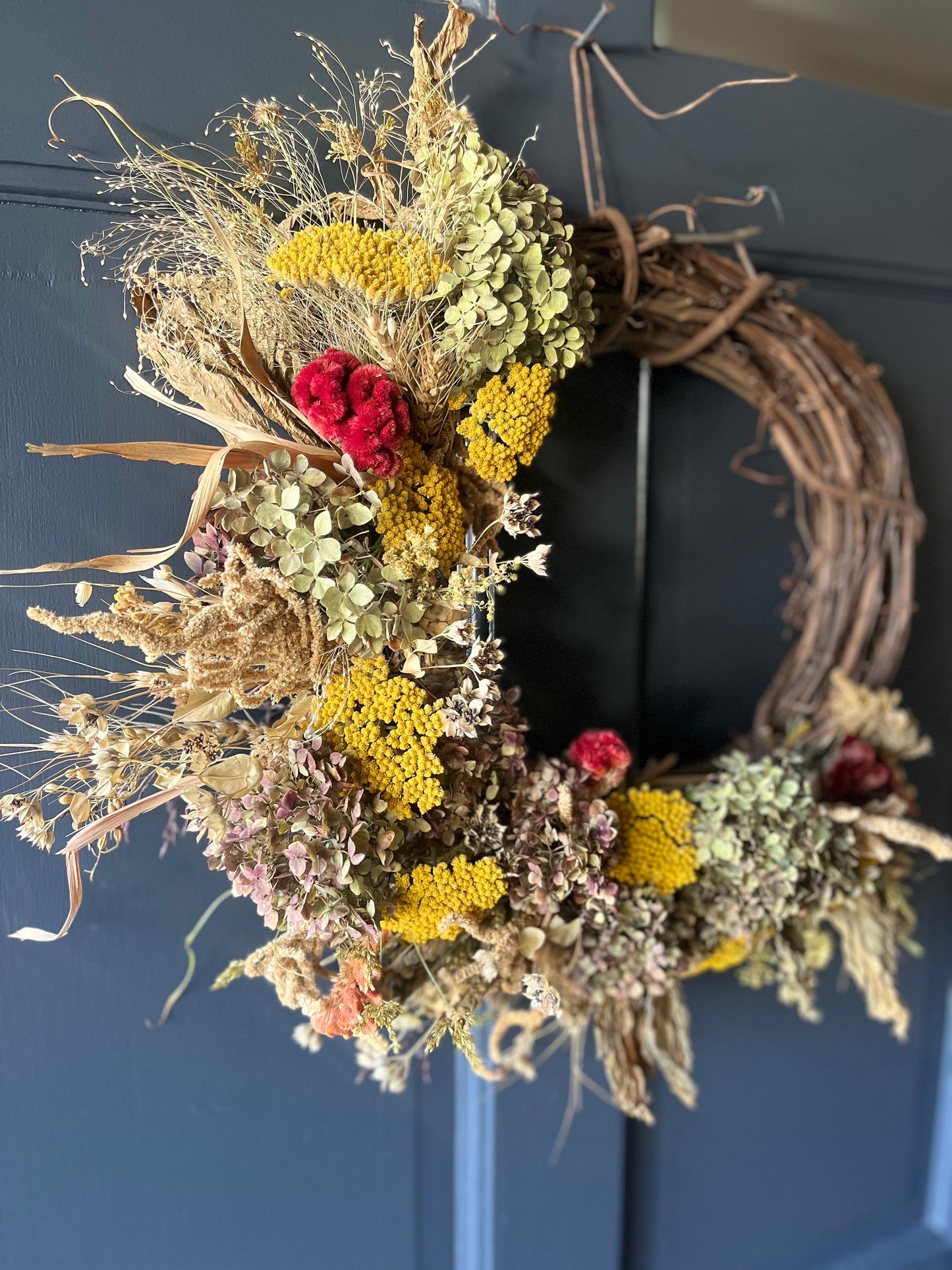 The Pumpkin Spice - Fall dried flowers wreath - wall art