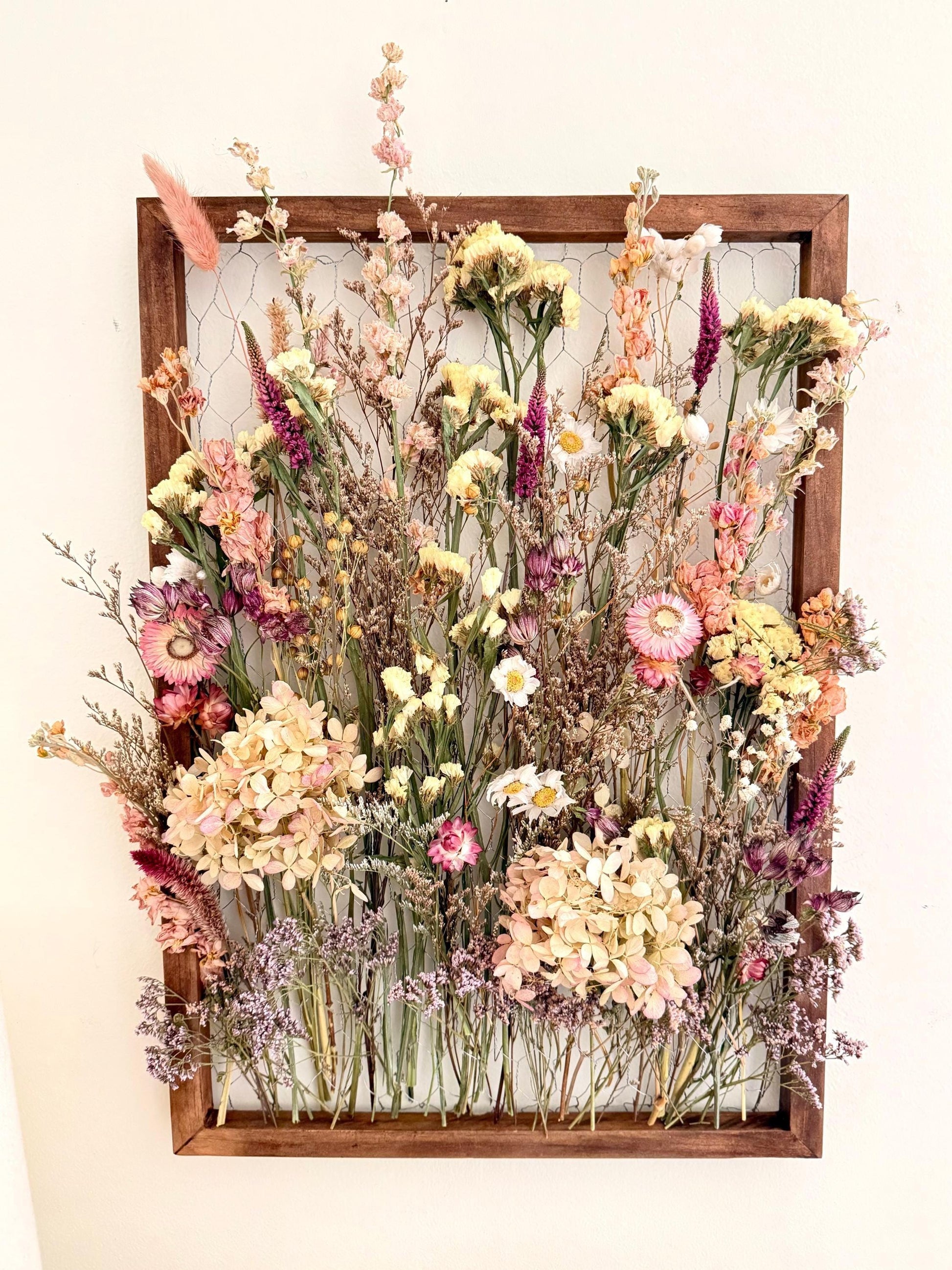 The Harvest - Botanical Frame - dried flowers wall art