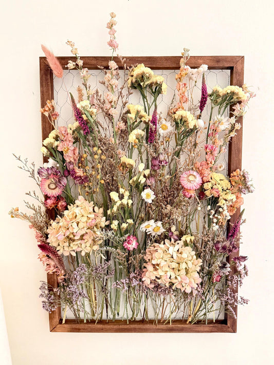 The Harvest - Botanical Frame - dried flowers wall art