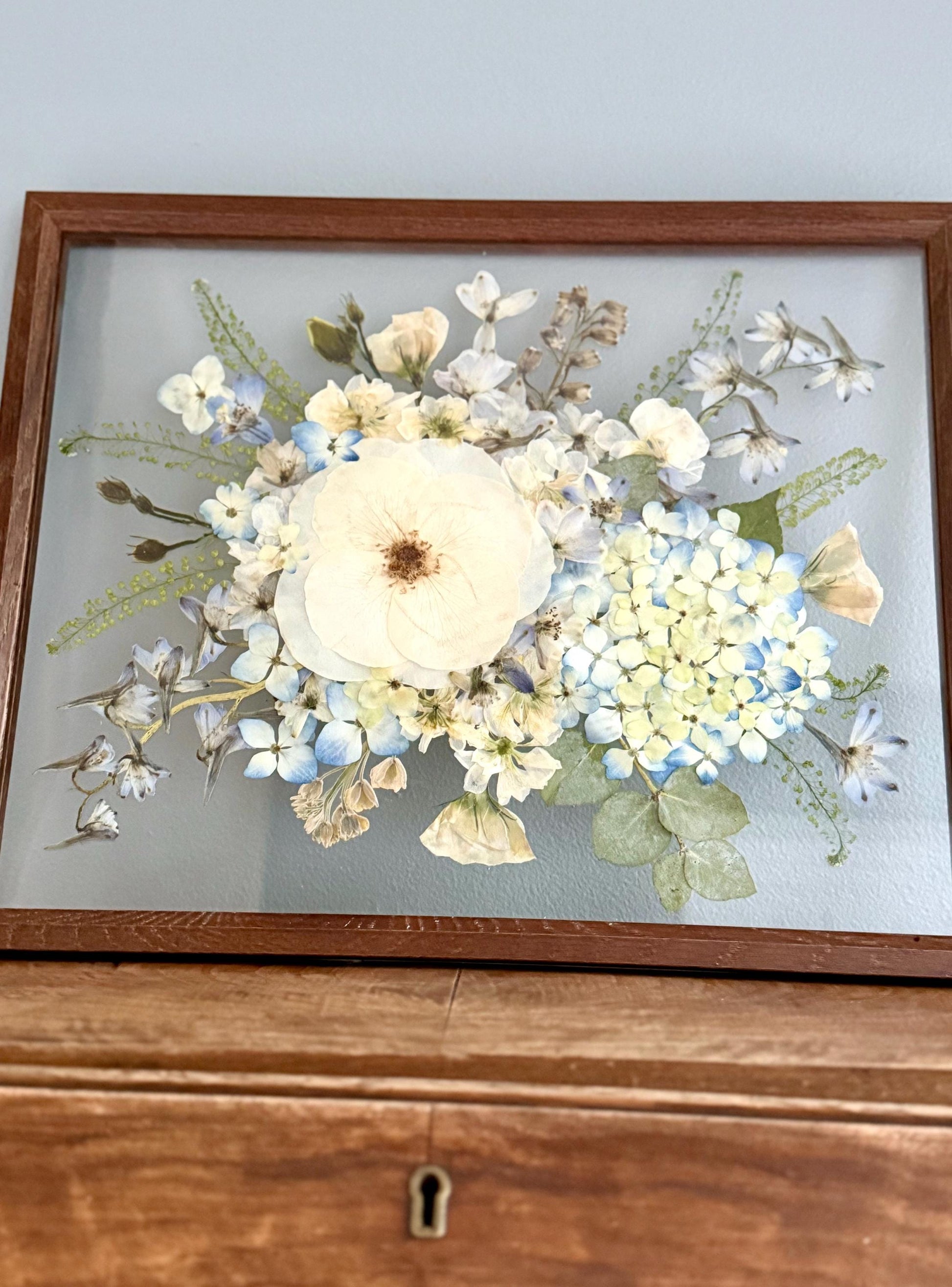 Custom Pressed Bouquet Frame - Preserved Wedding Bouquet - Floral Preservation