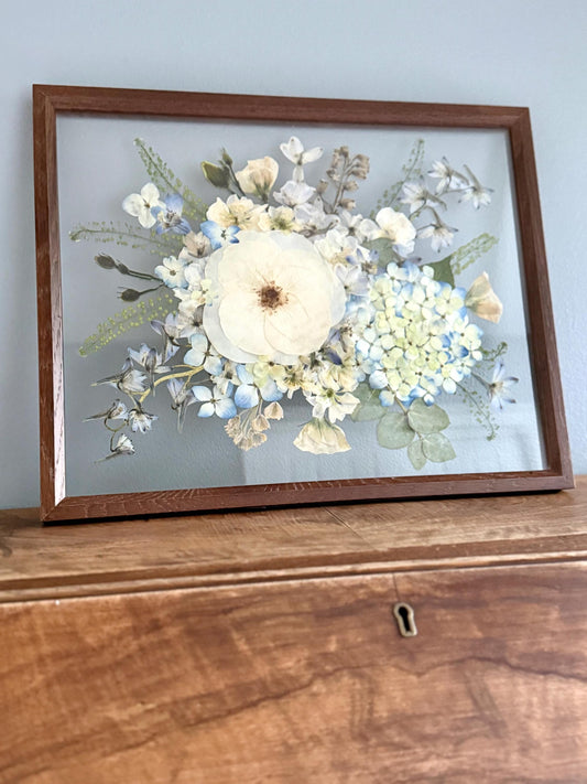 Custom Pressed Bouquet Frame - Preserved Wedding Bouquet - Floral Preservation