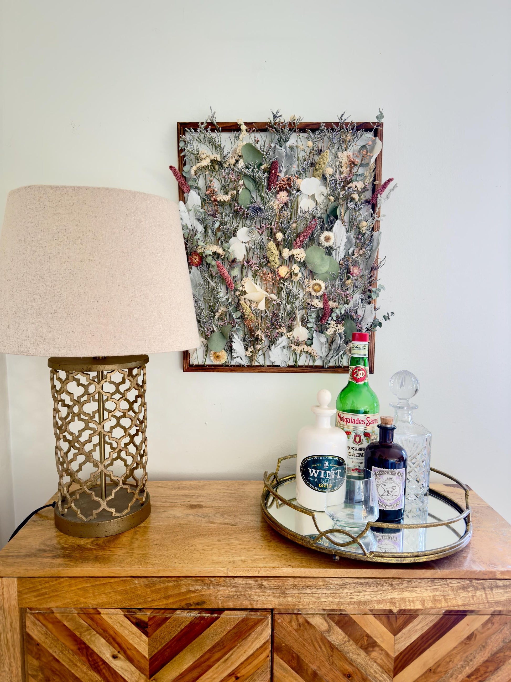 The Mauve - Botanical Frame - Dried Flowers Wall Art Decor