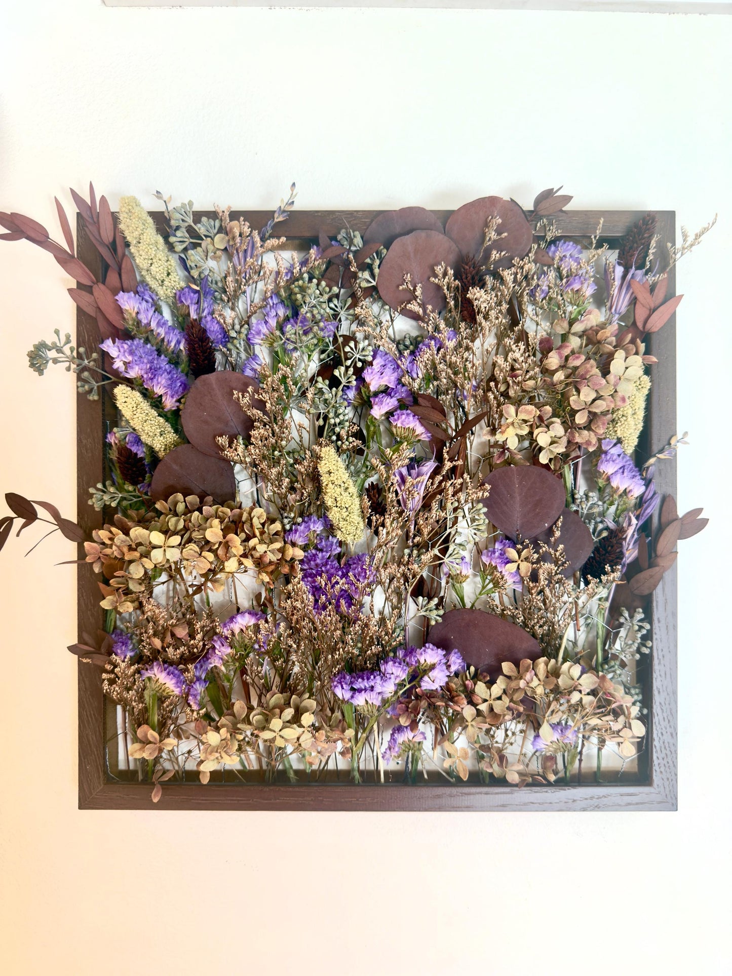 The Purple Haze - Botanical Frame - Dried Flowers Wall Art Decor