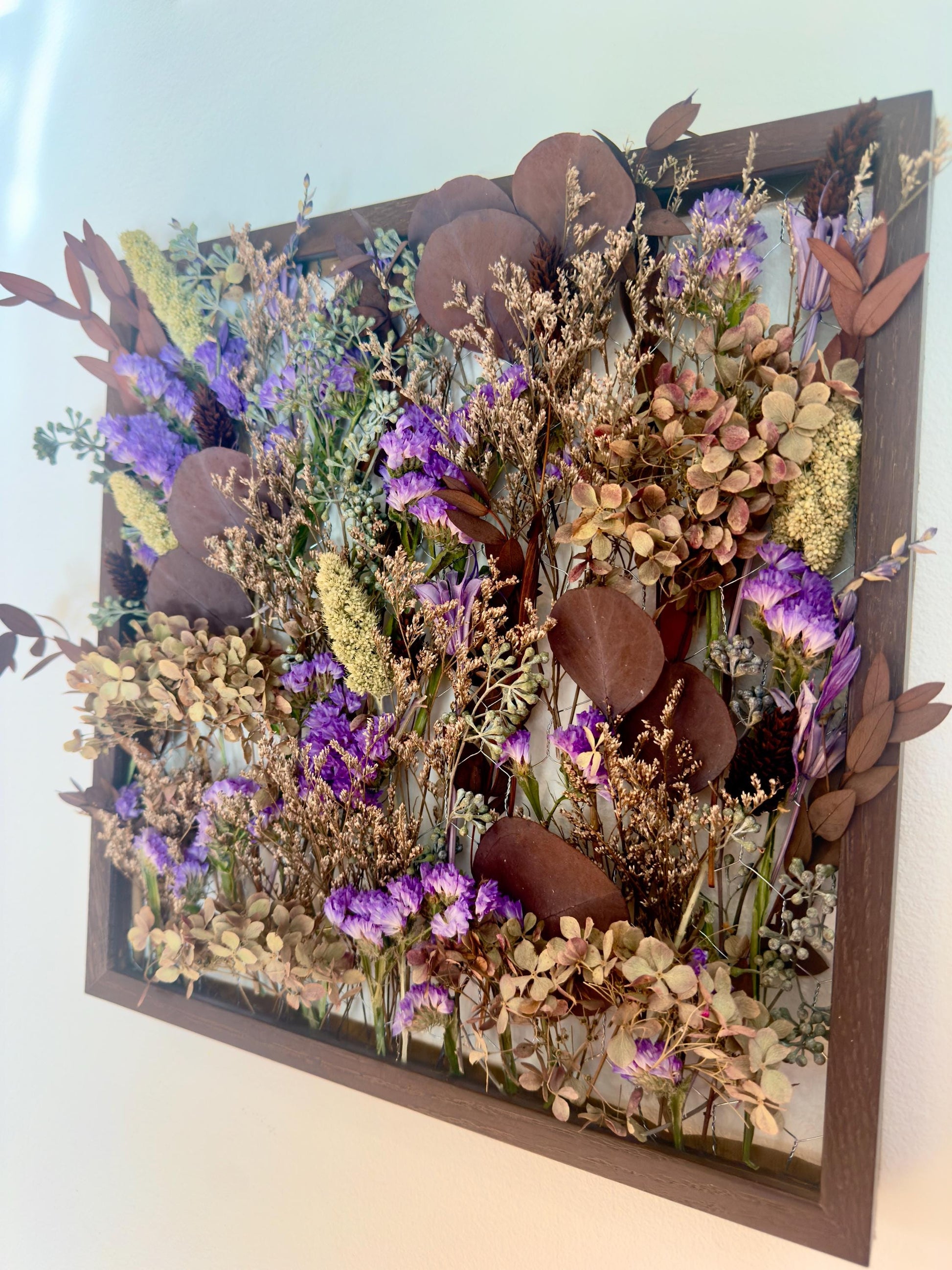 The Purple Haze - Botanical Frame - Dried Flowers Wall Art Decor