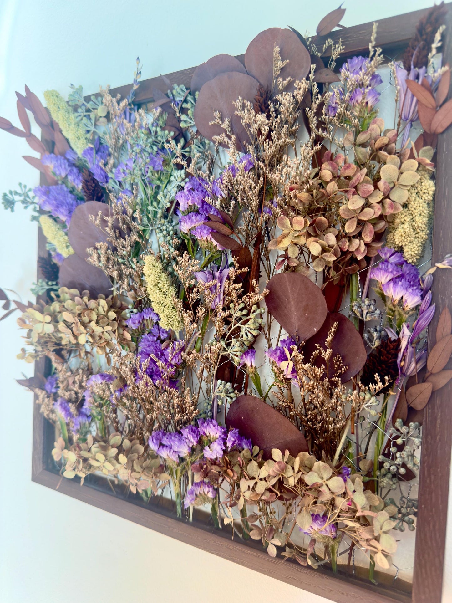 The Purple Haze - Botanical Frame - Dried Flowers Wall Art Decor