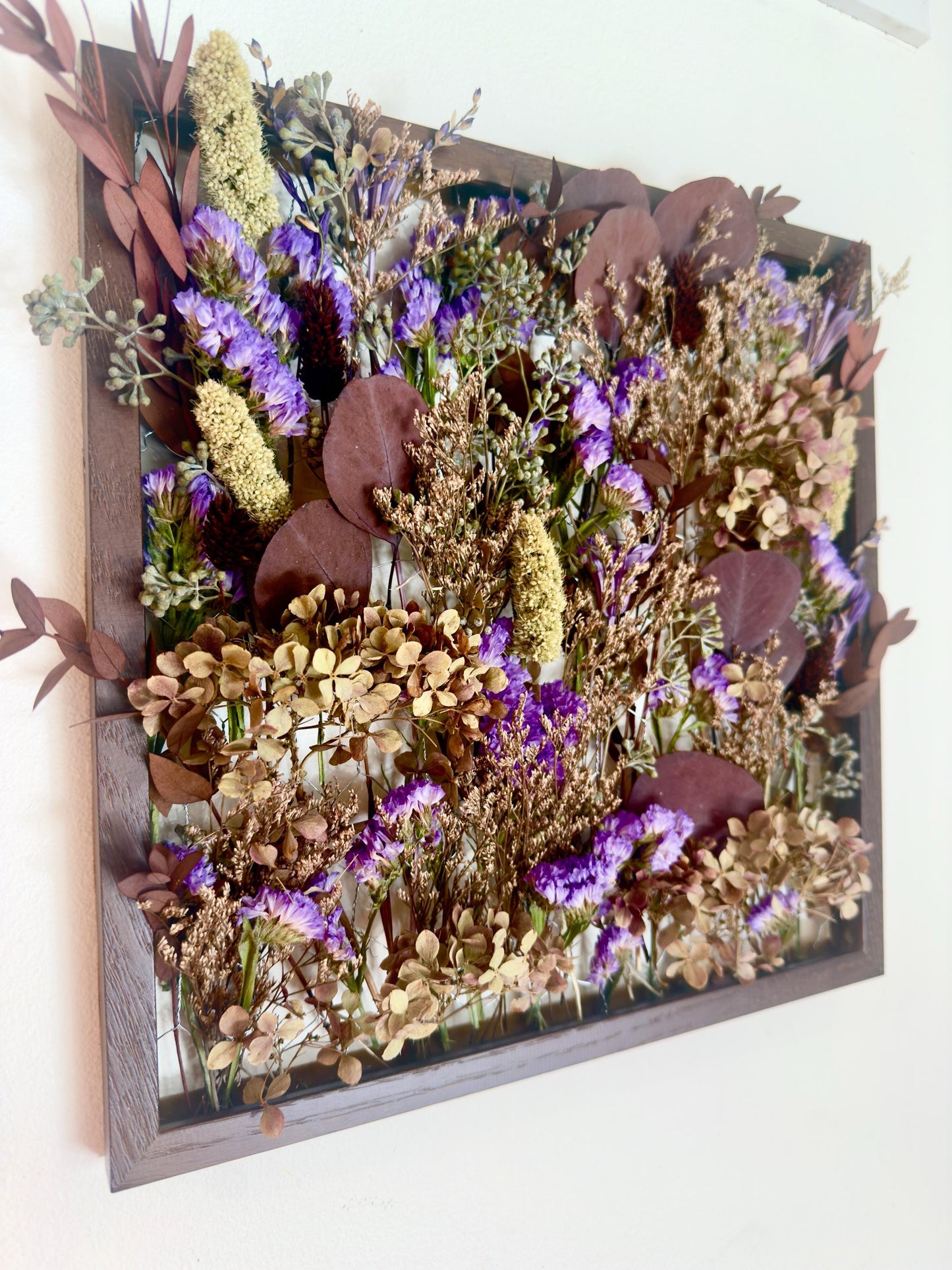 The Purple Haze - Botanical Frame - Dried Flowers Wall Art Decor